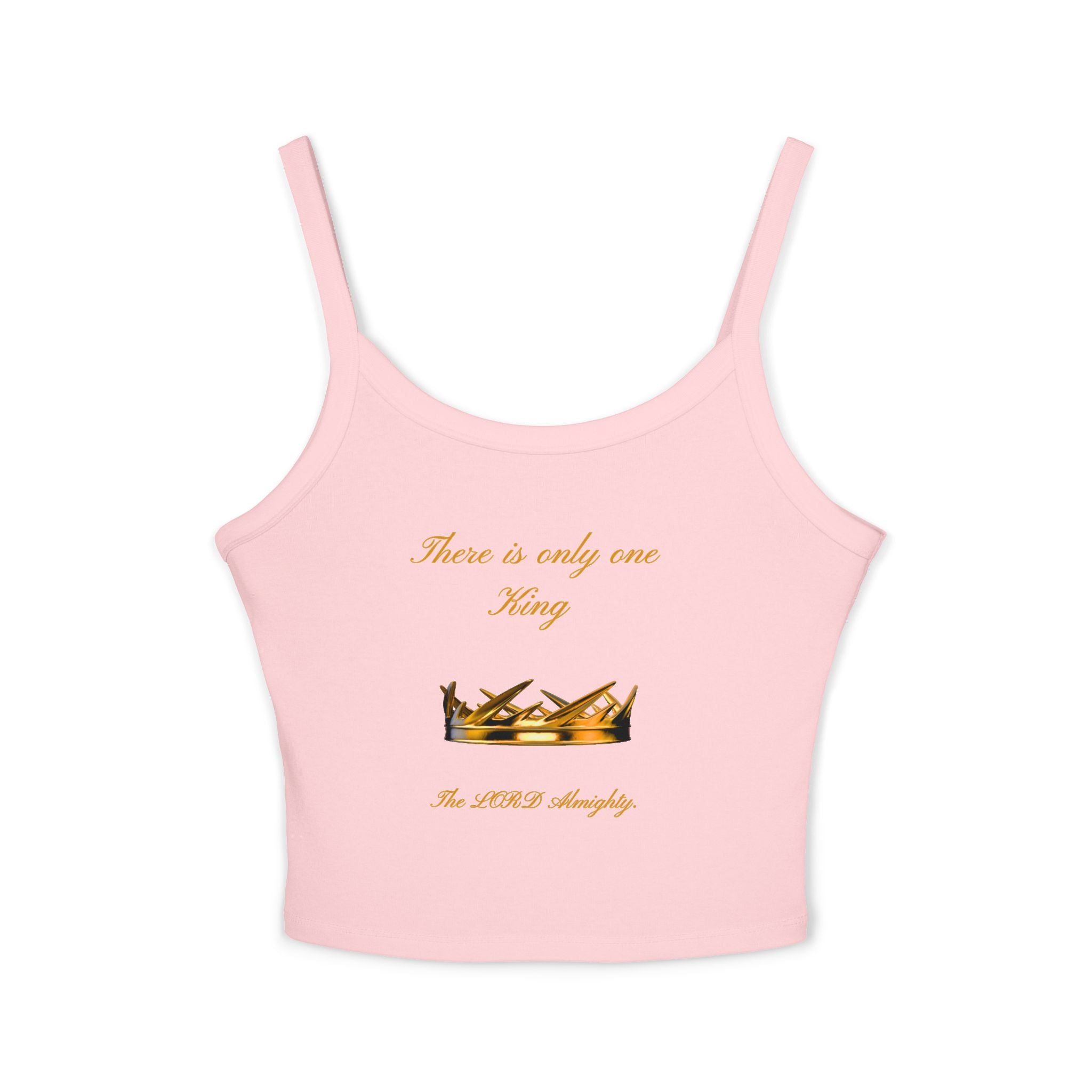 Women's Crop Tank Top - 'There is only one King' Gold Crown Spiritual Faith Graphic