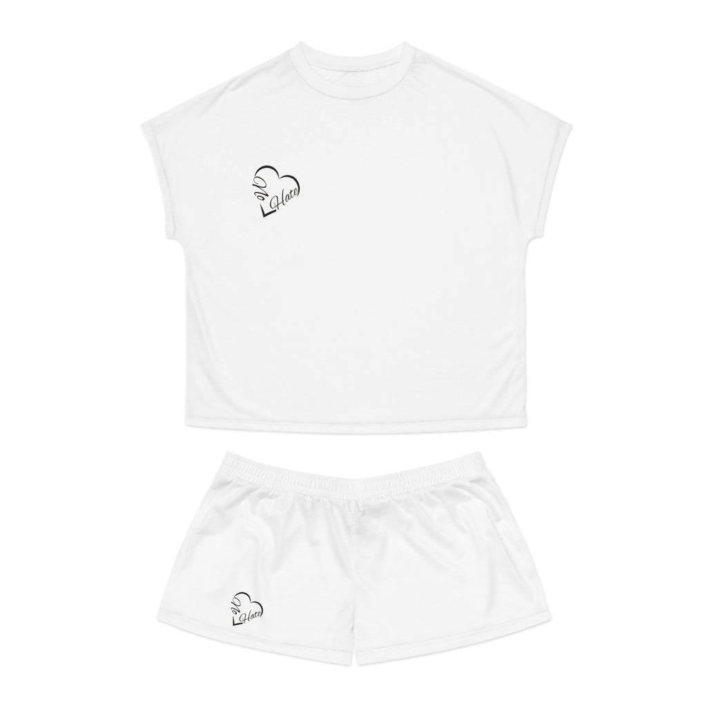 Women’s Pajama Short Set — Minimal Heart 'Love' Sleepwear