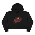 Crop Hoodie — “Stop Hating, Start Living” Flame Graphic Cropped Hoodie
