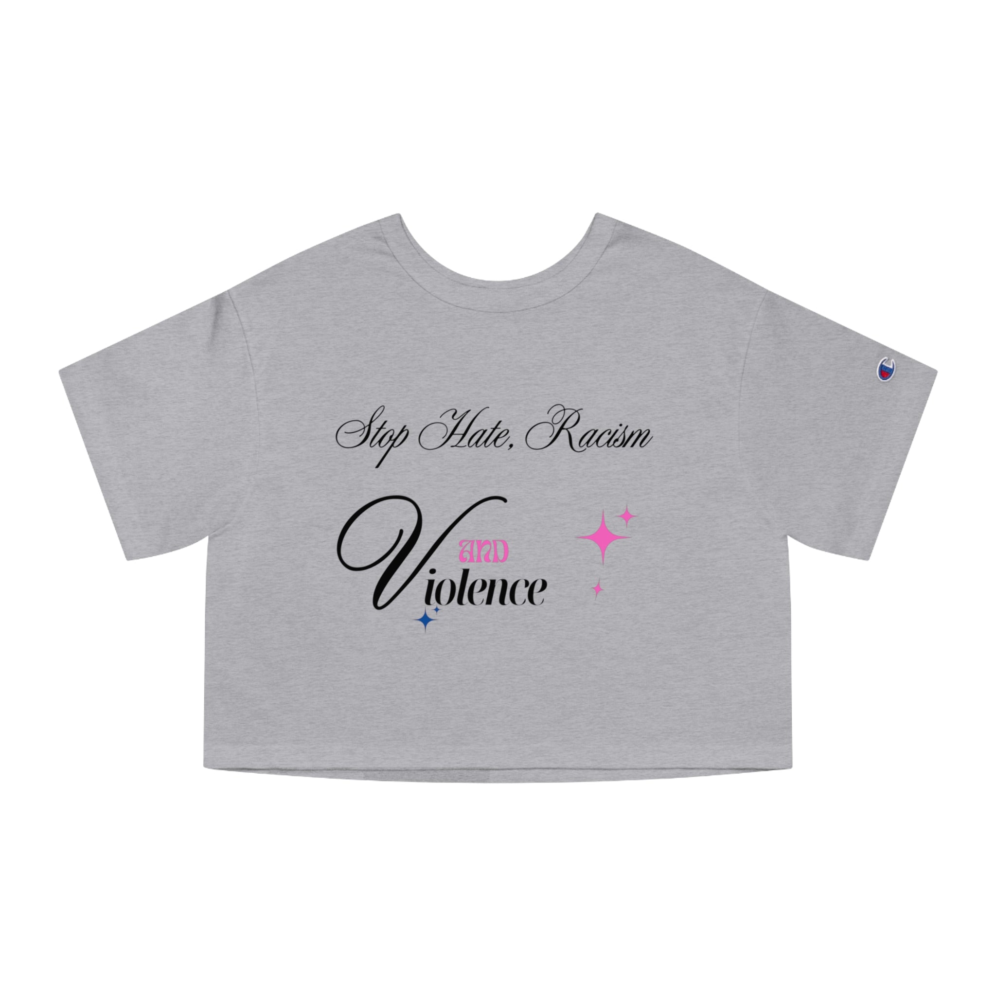 Stop Hate, Racism—End Violence Cropped T-Shirt