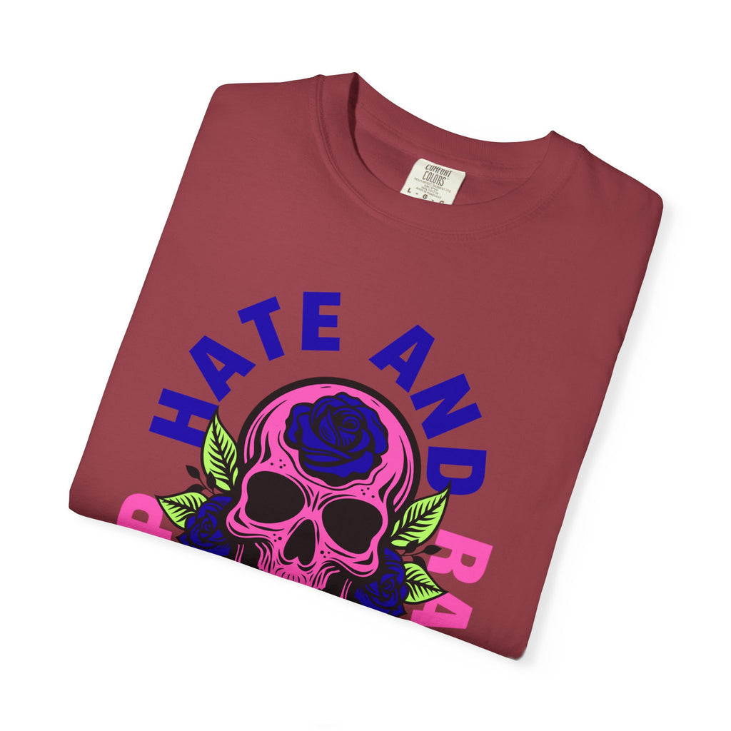 Stop Hate and Racism Skull T-Shirt — Anti-Racism Statement Tee