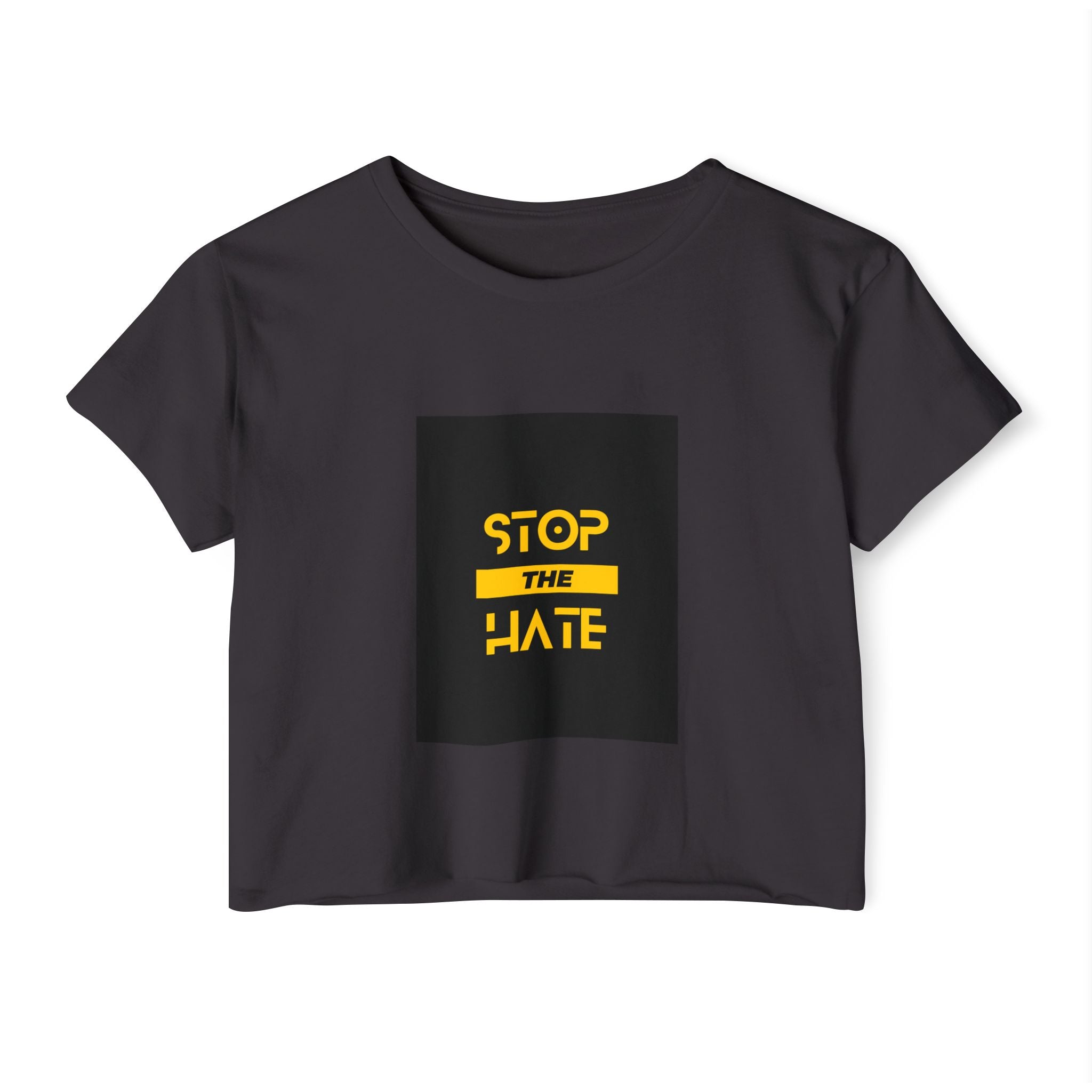 Stop the Hate Crop Top — Women's Festival Anti-Hate Graphic Tee
