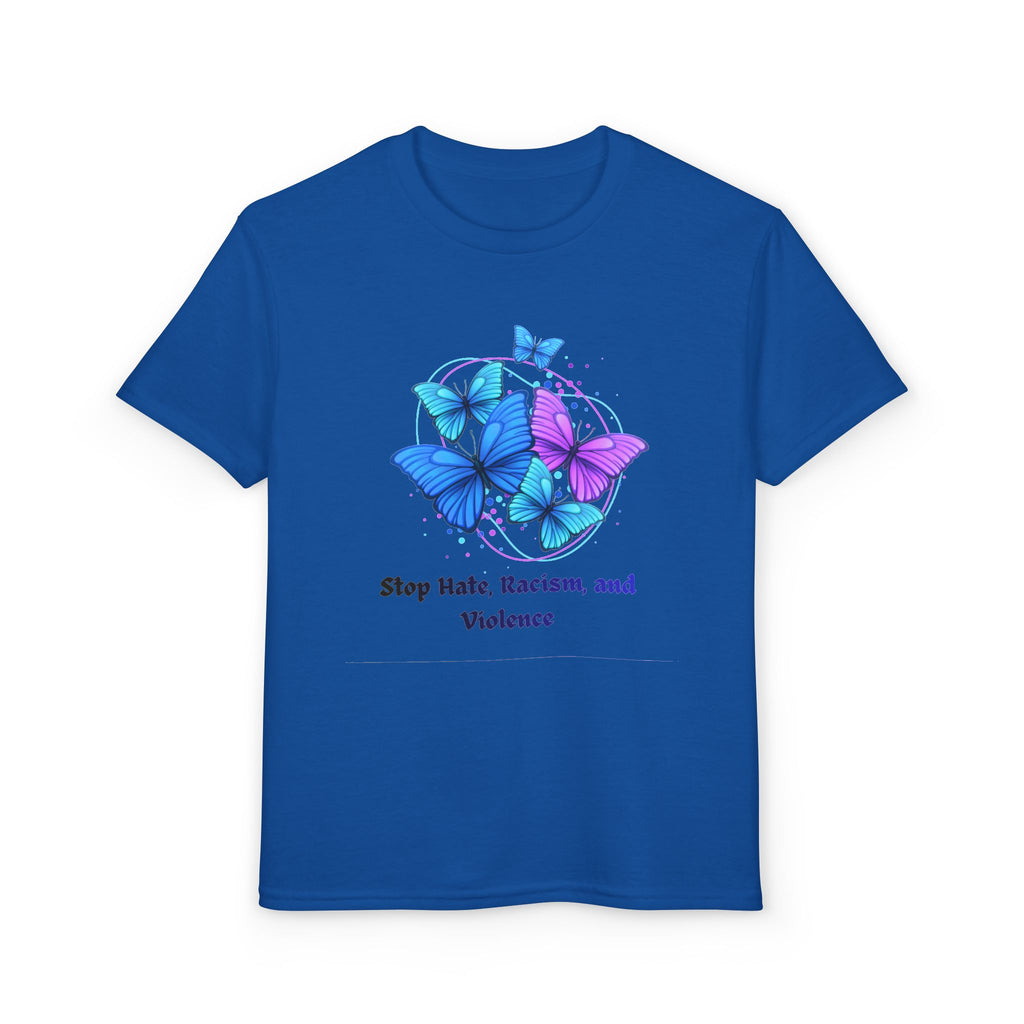 Youth Butterfly Awareness T-Shirt — "Stop Hate, Harassment, and Violence"