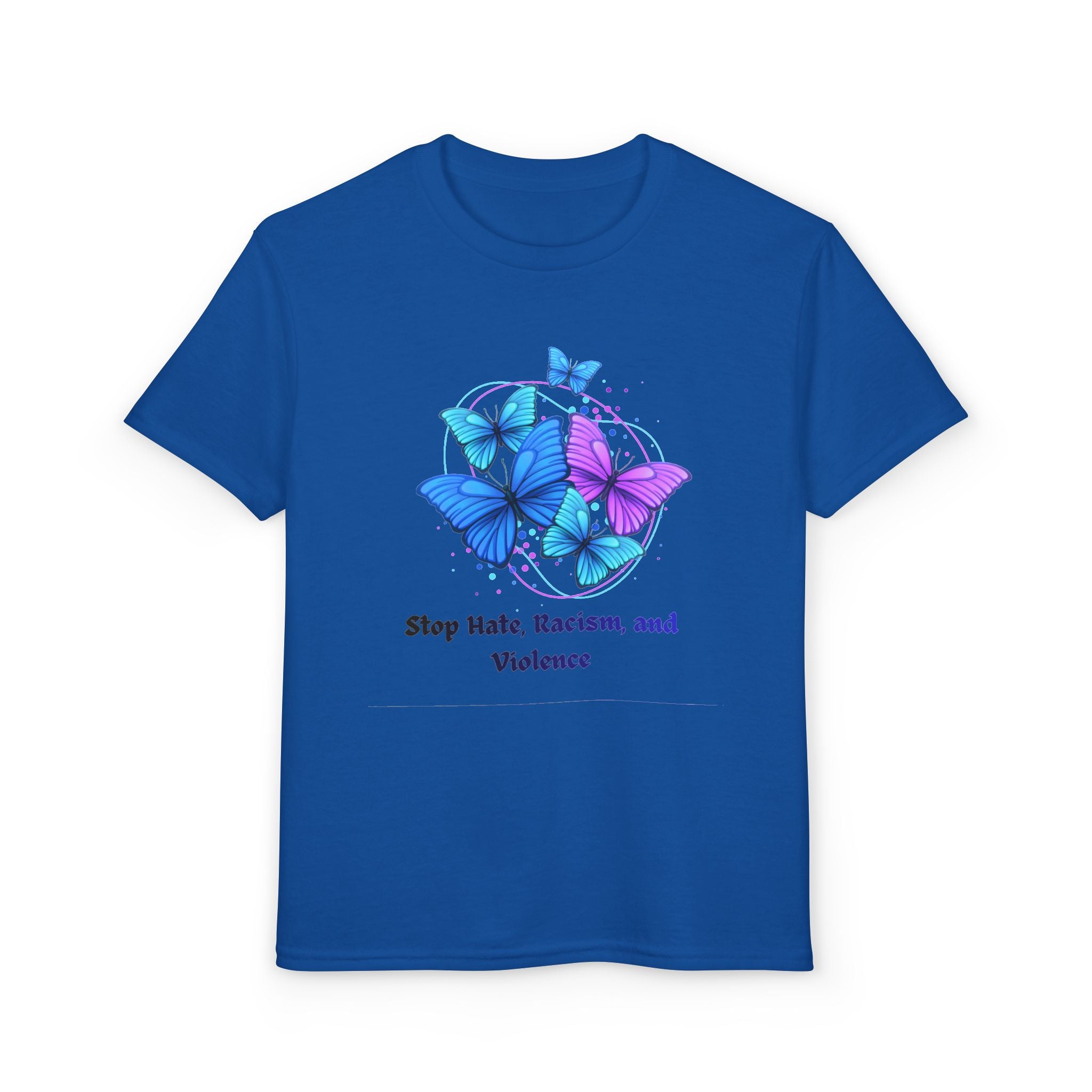 Youth Butterfly Awareness T-Shirt — "Stop Hate, Harassment, and Violence"