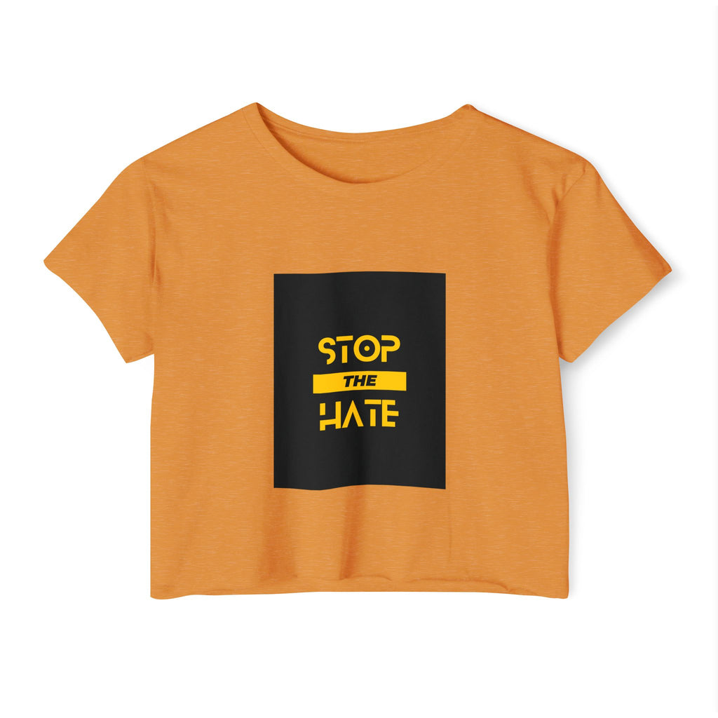 Stop the Hate Crop Top — Women's Festival Anti-Hate Graphic Tee