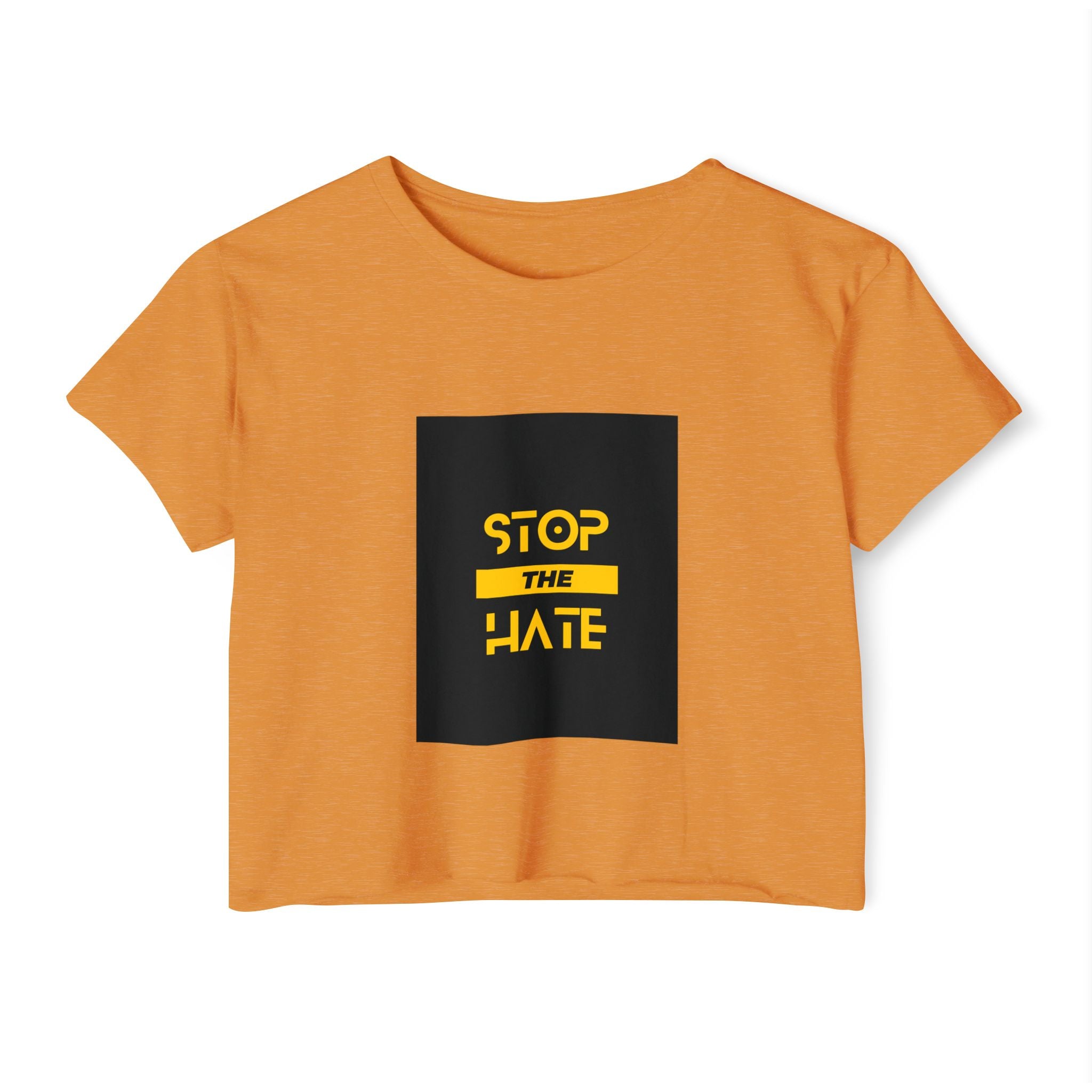 Stop the Hate Crop Top — Women's Festival Anti-Hate Graphic Tee