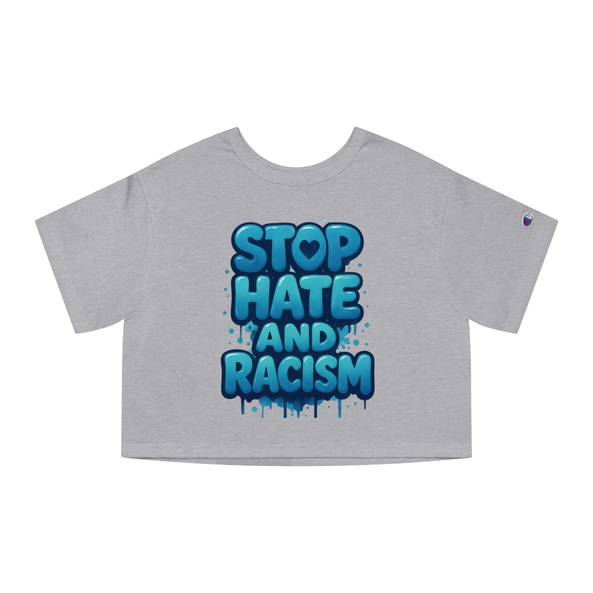 Stop Hate and Racism Cropped T-Shirt