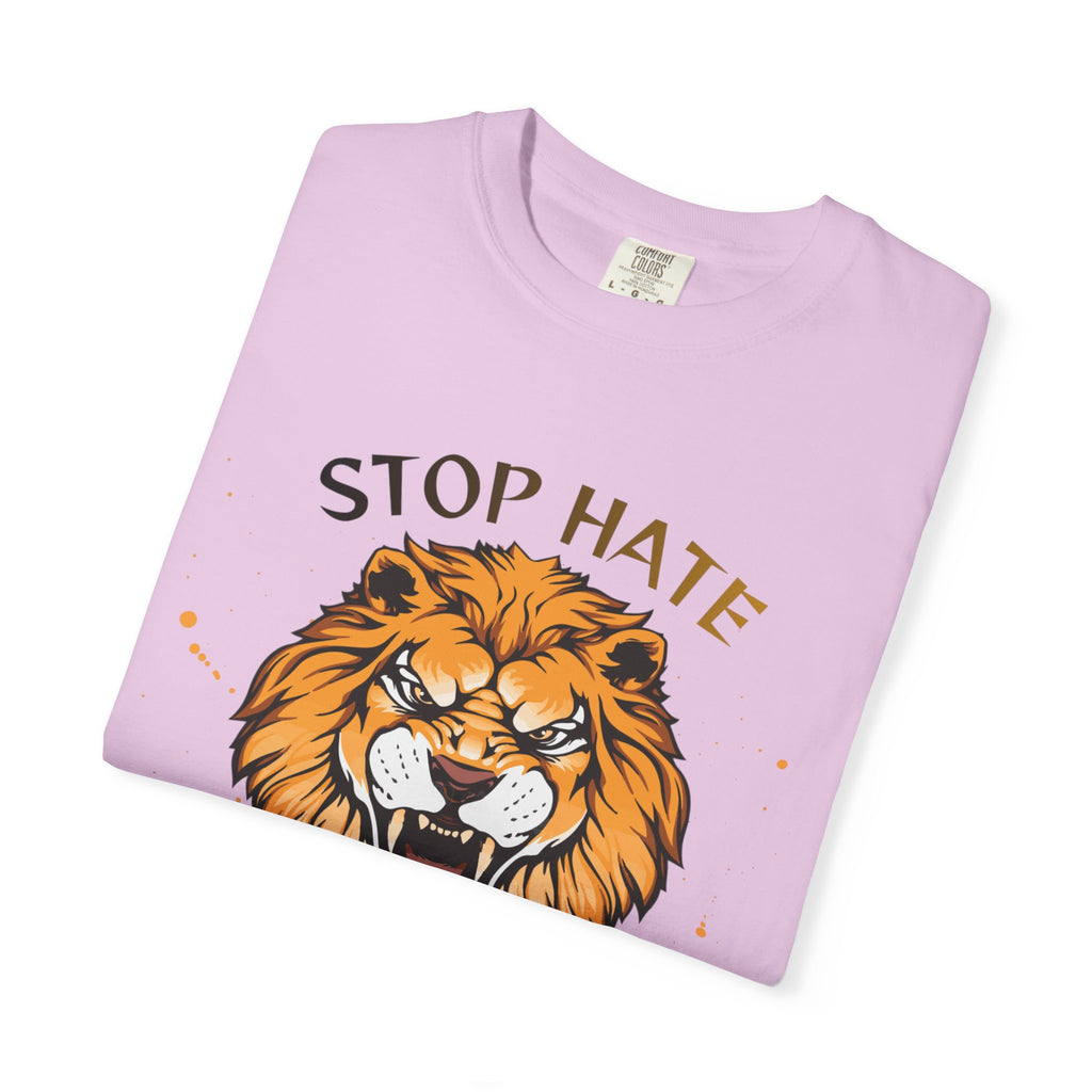 Stop Hate Lion T-Shirt — "Stop Racism and Violence" Statement Tee