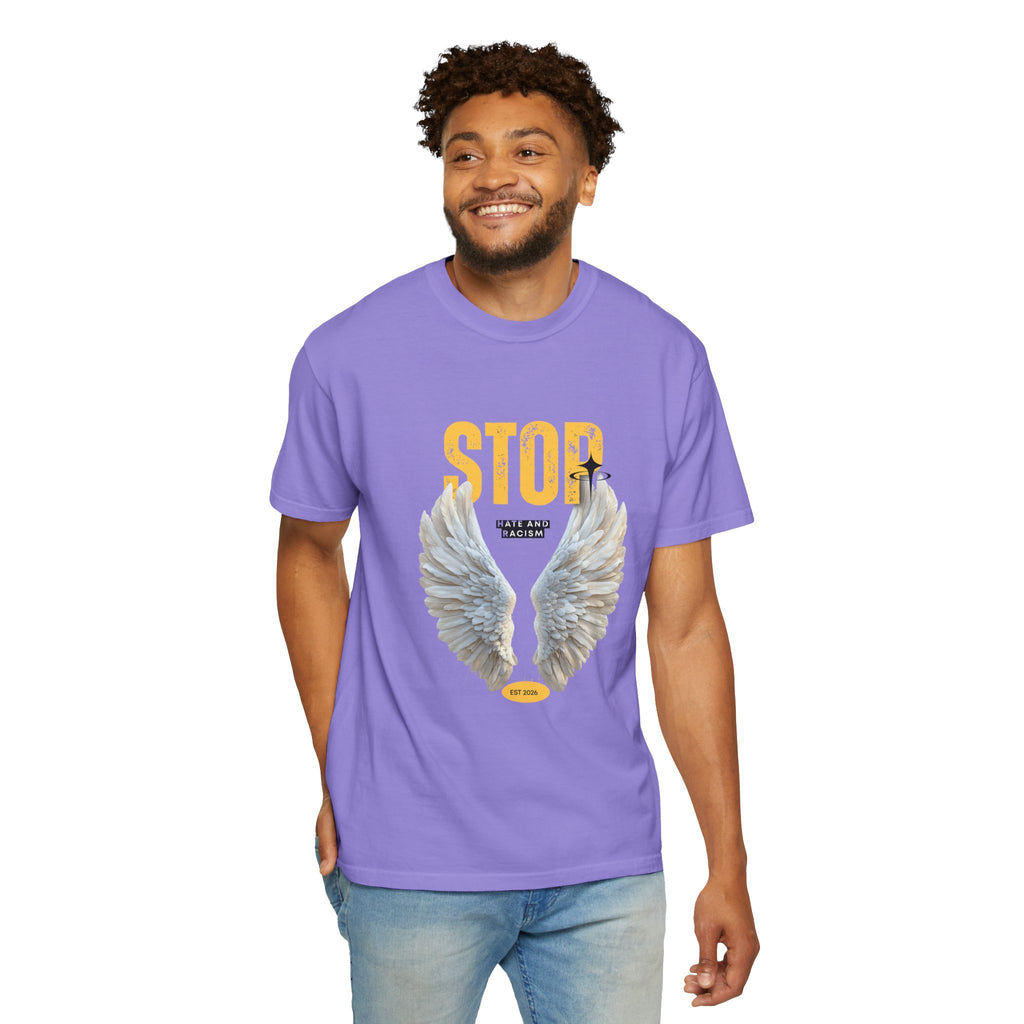 Angel Wings "STOP" Graphic T‑Shirt