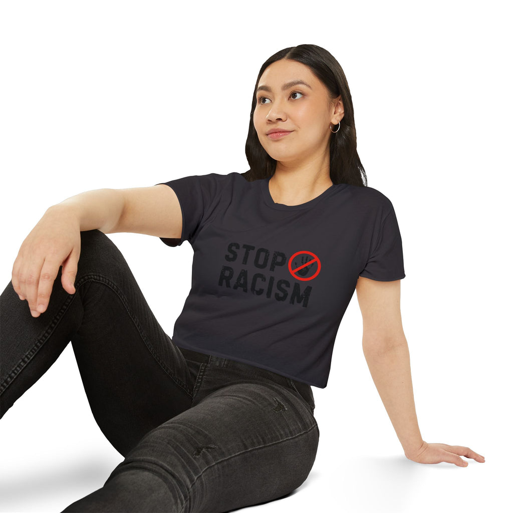 Stop Racism Crop Top — Women's Activist Festival Tee