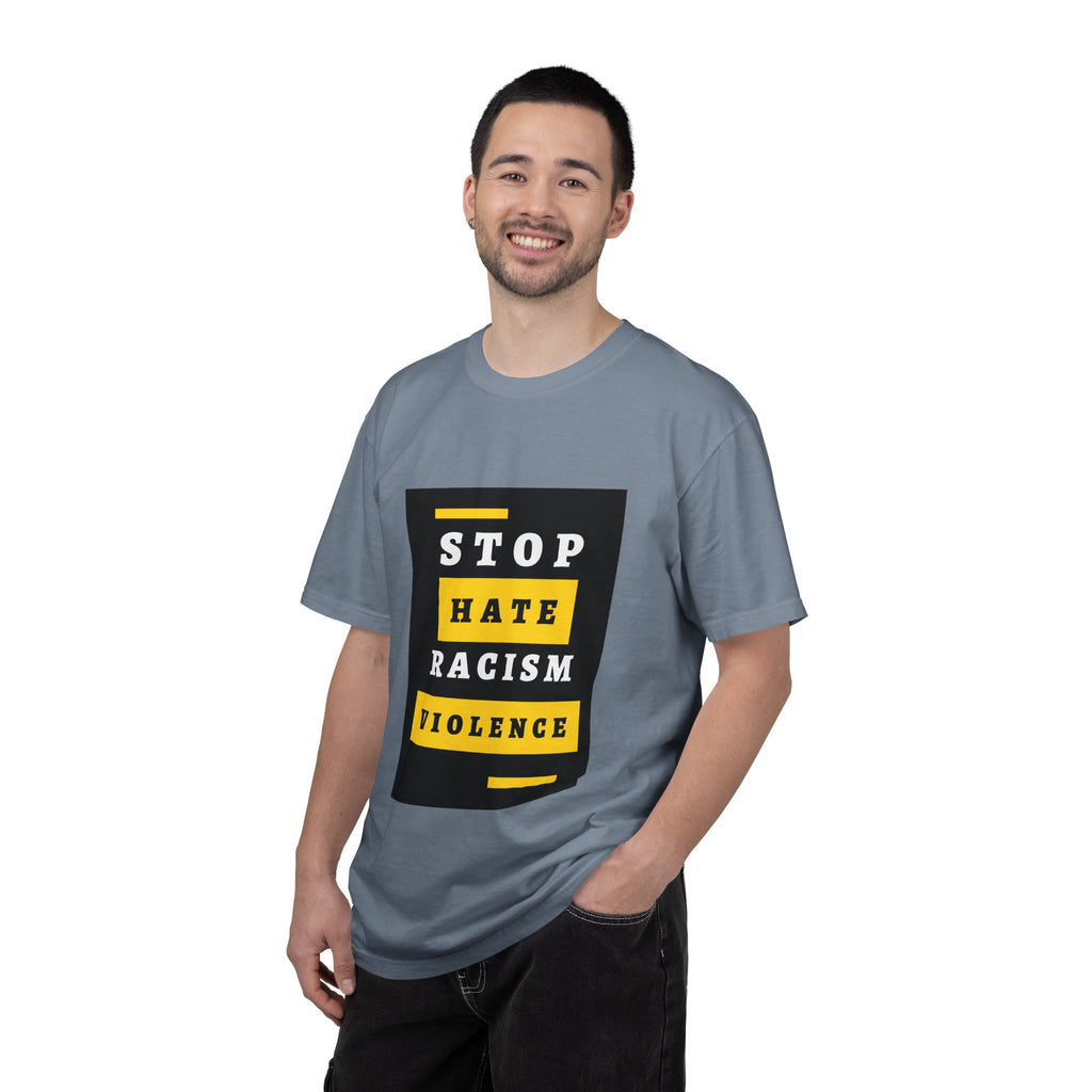 Stop Hate Racism Violence T-Shirt — Anti-Racism Message Tee