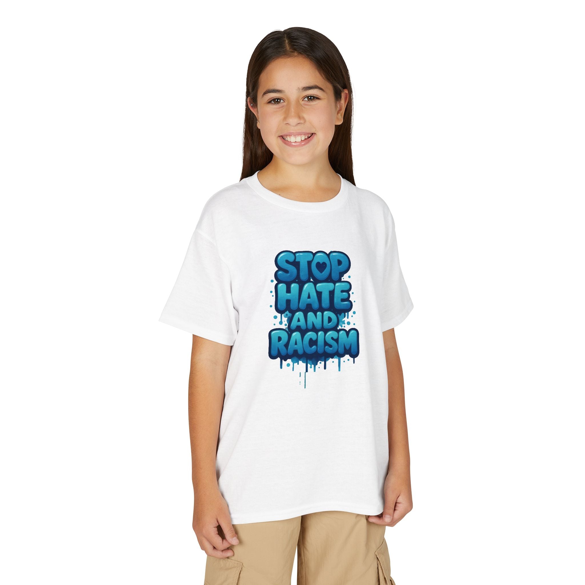 Stop Hate and Racism Youth T-Shirt — Anti-Racism Message Tee