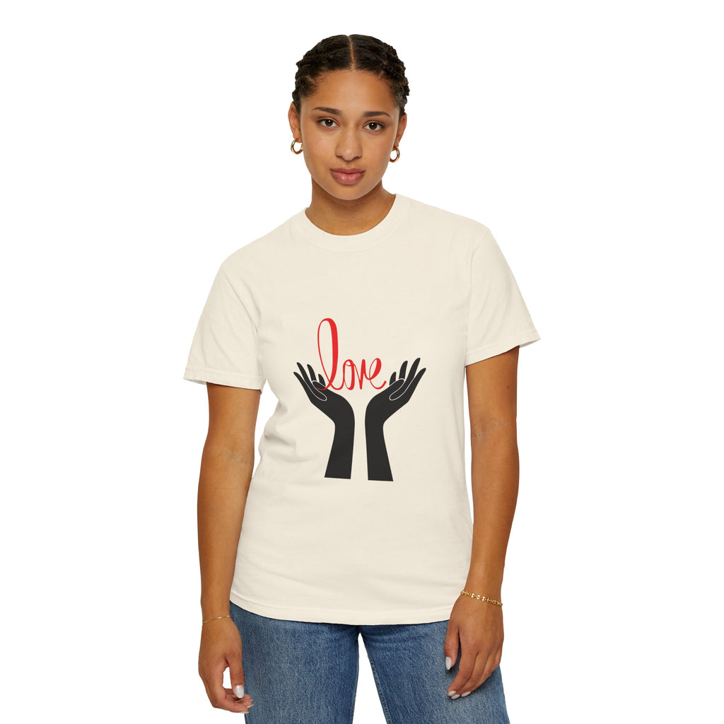 Love Hands T-Shirt — Minimalist Heart Hands Graphic Tee