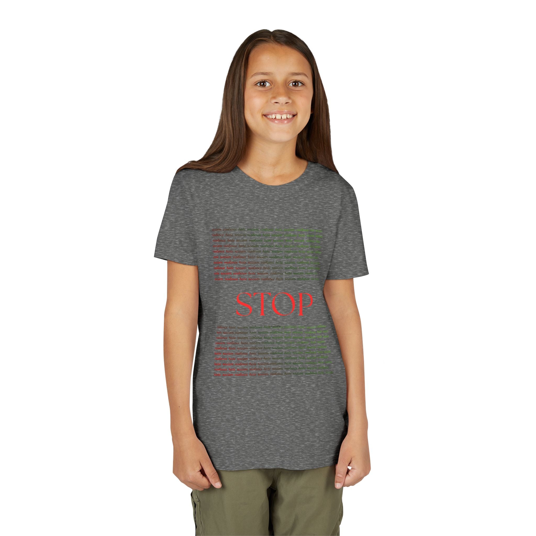 Youth Tee — Bold Yellow 'STOP' Graphic Kids T‑Shirt