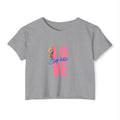 LOVE Festival Crop Top — 'Stop Hate' Pink Teddy Graphic