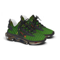 Mesh Sneakers — Green Patterned Women's Athletic Shoes