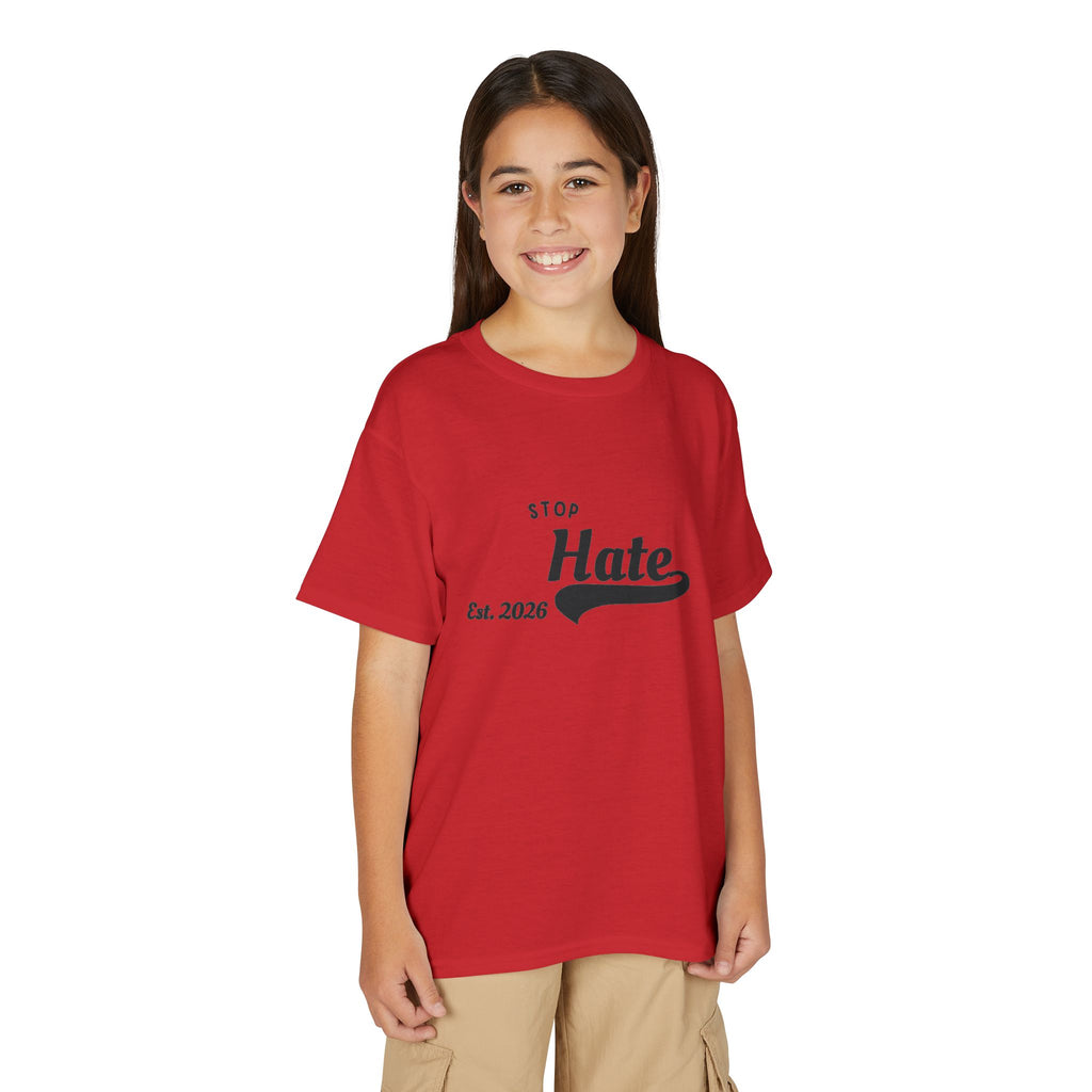 Youth T-Shirt — "Stop Hate Est. 2020" Graphic Tee