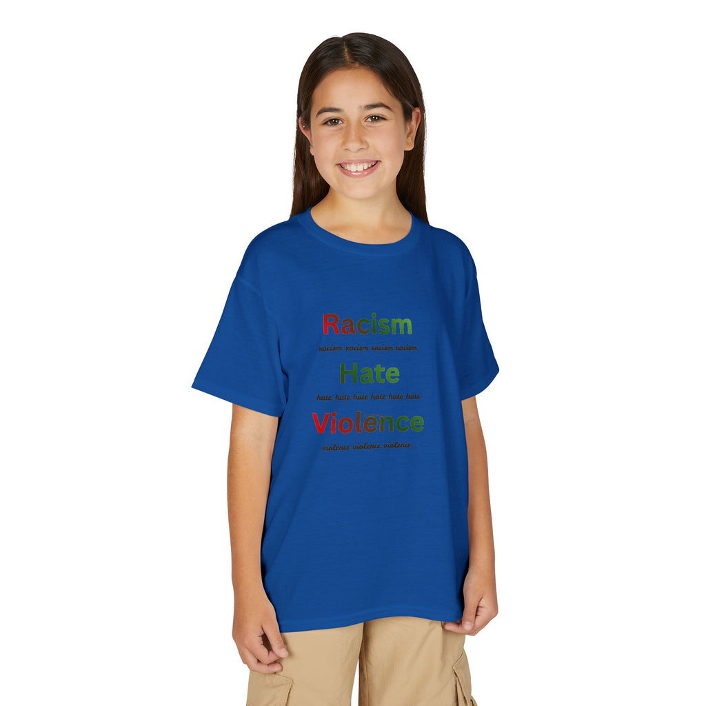 Youth Message T‑Shirt — 'Racism Hate Violence'