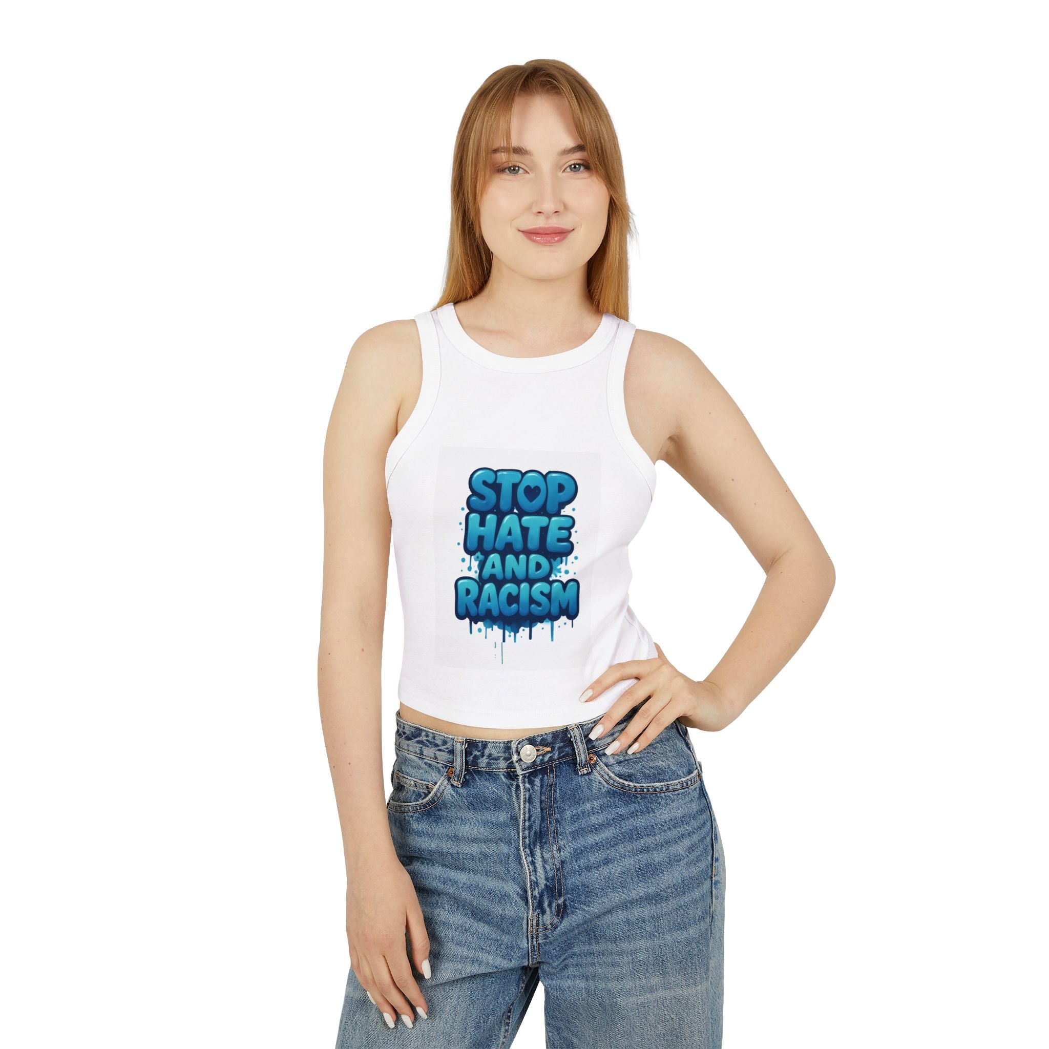 Stop Hate And Racism Racer Tank Top