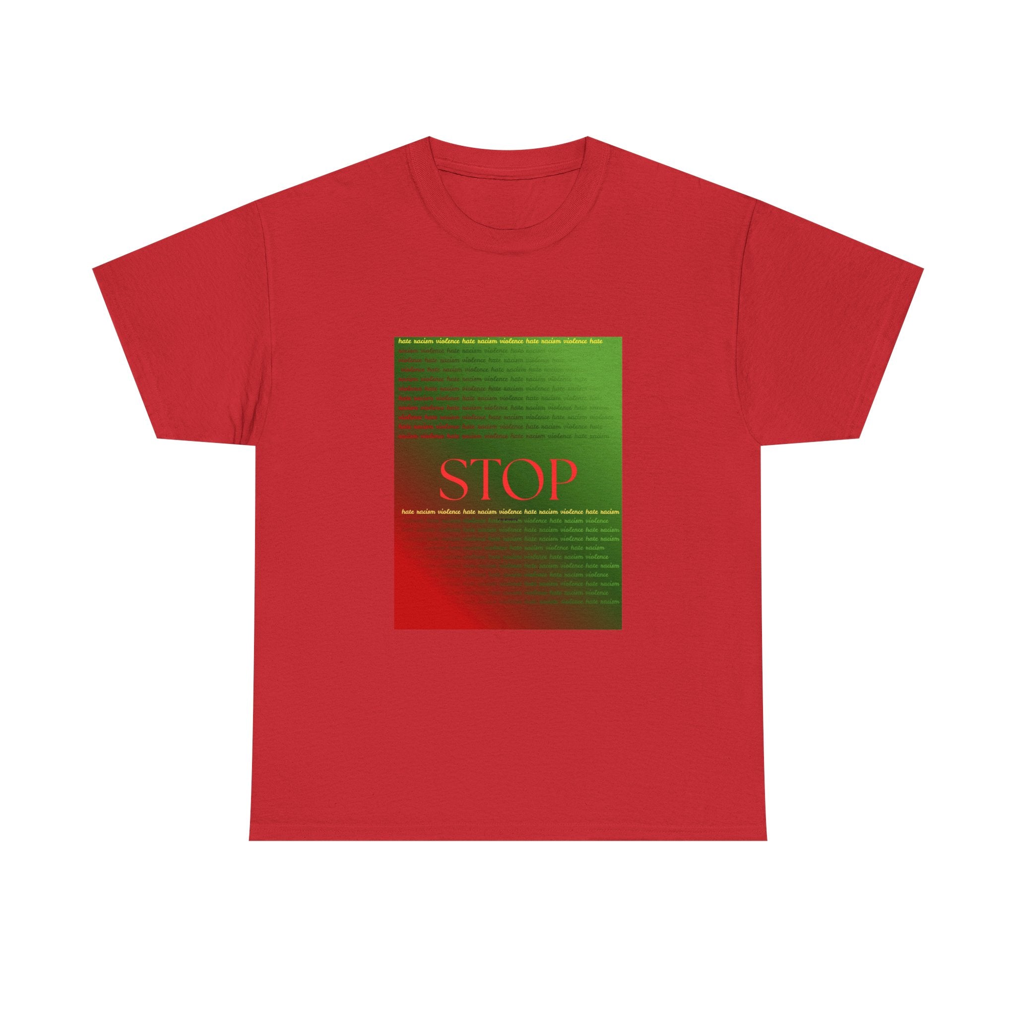 STOP Graphic Tee — Red & Green Gradient Statement T‑Shirt