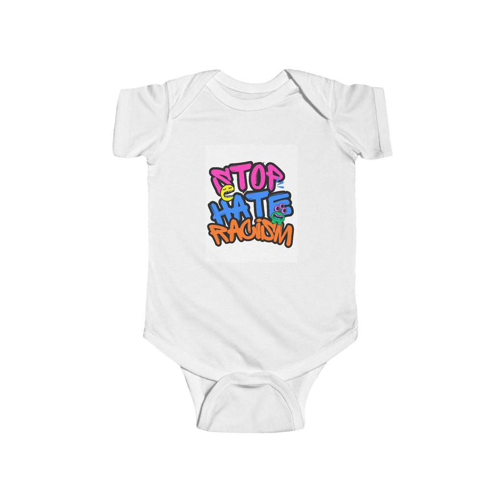 Infant Bodysuit — Colorful 'Stop Hate Racism' Graffiti Baby Onesie