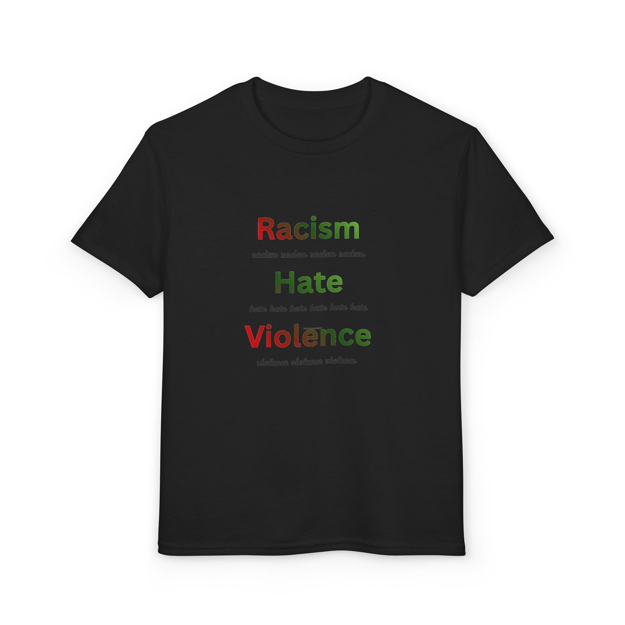 Youth Message T‑Shirt — 'Racism Hate Violence'