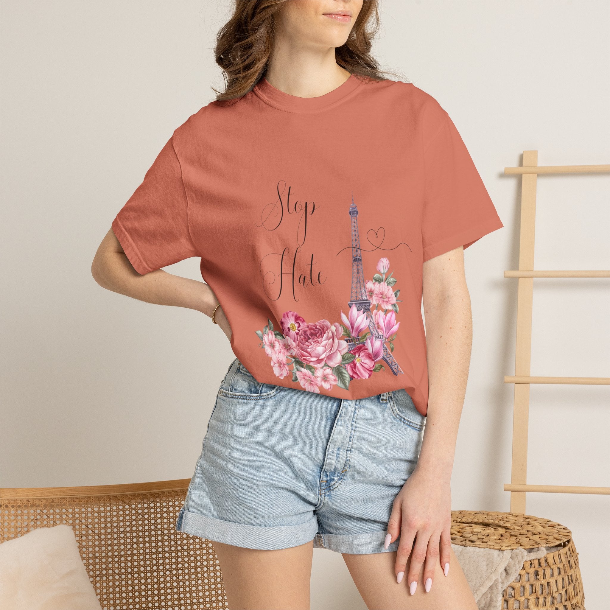 Paris Floral 'Stay Awhile' T-Shirt