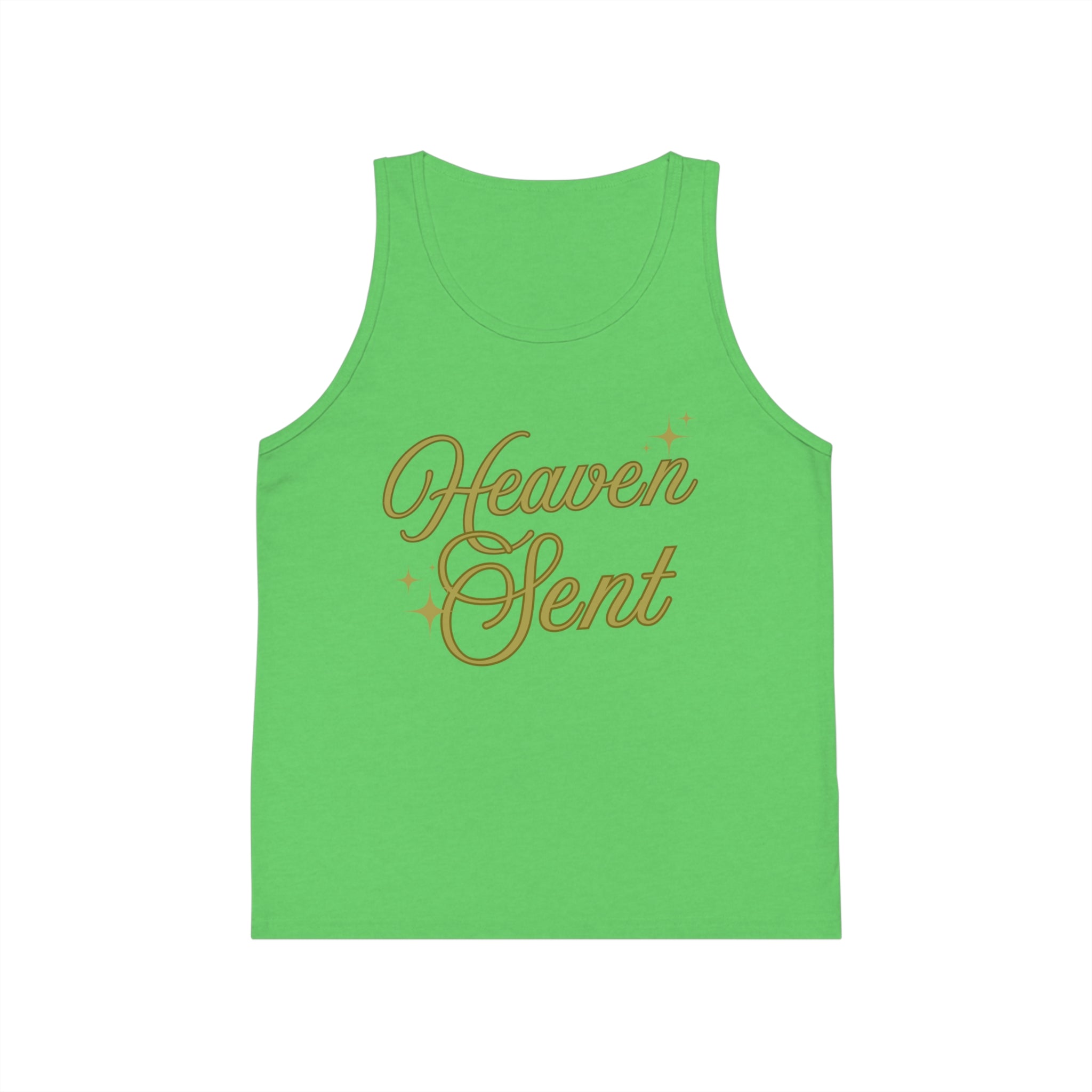 Kid Tank Top - "Heaven Sent" Gold Script Kids Jersey Tank