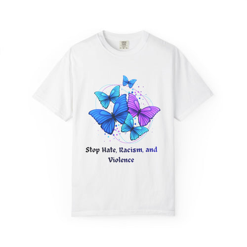Butterfly Peace T-Shirt — "Stop Hate, Racism, and Violence" Anti-Violence Tee