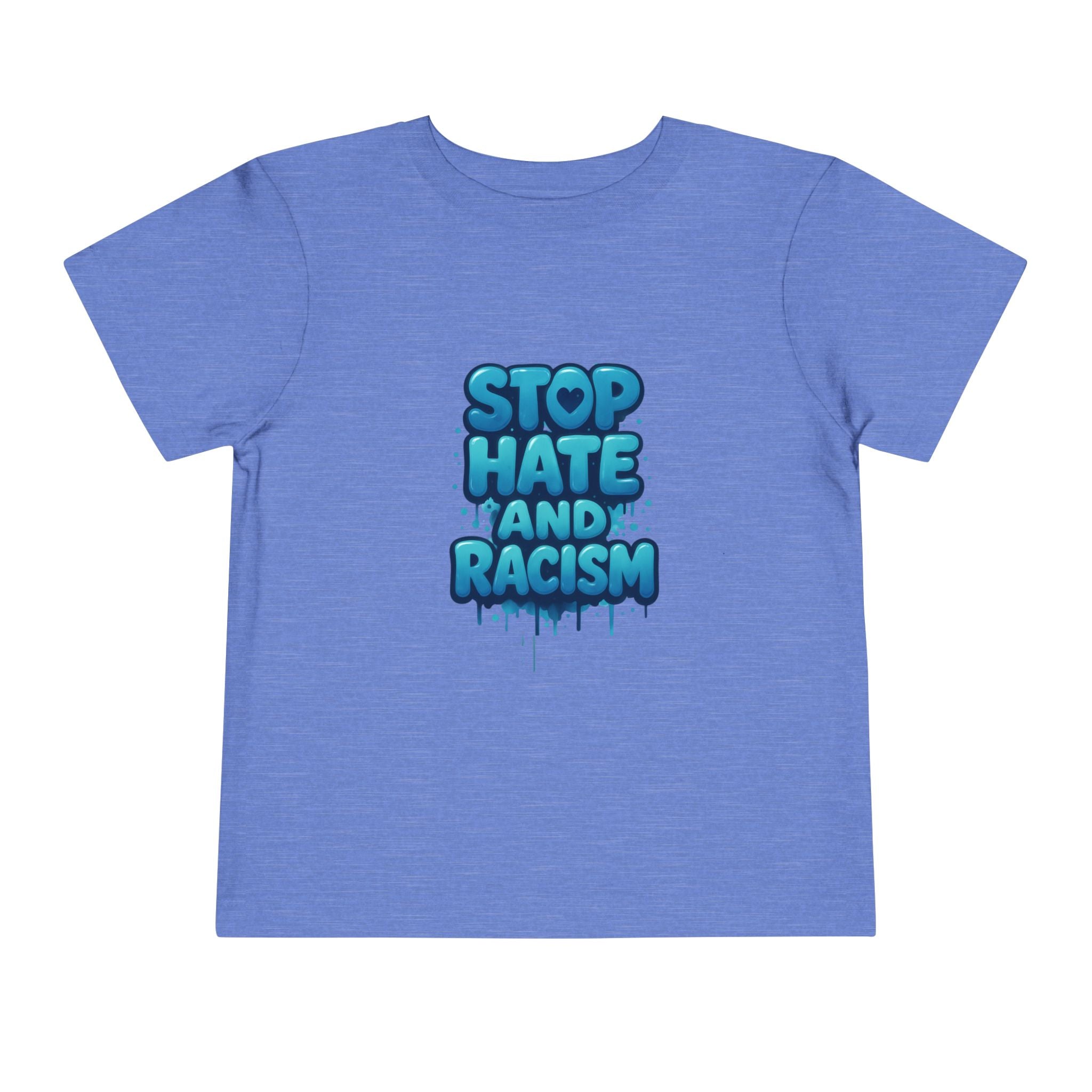 Stop Hate and Racism Toddler Tee — Blue Graffiti Anti-Racism Shirt