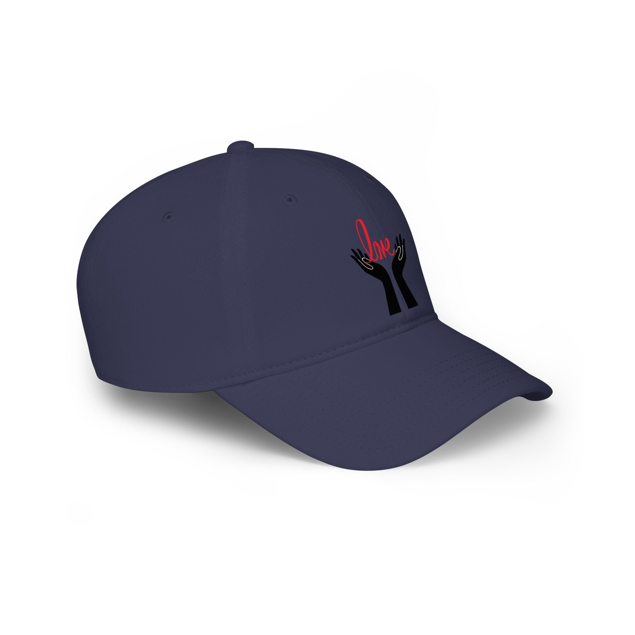 Prayer Hands Baseball Cap — Minimal Black Hands Embroidered Low Profile Hat