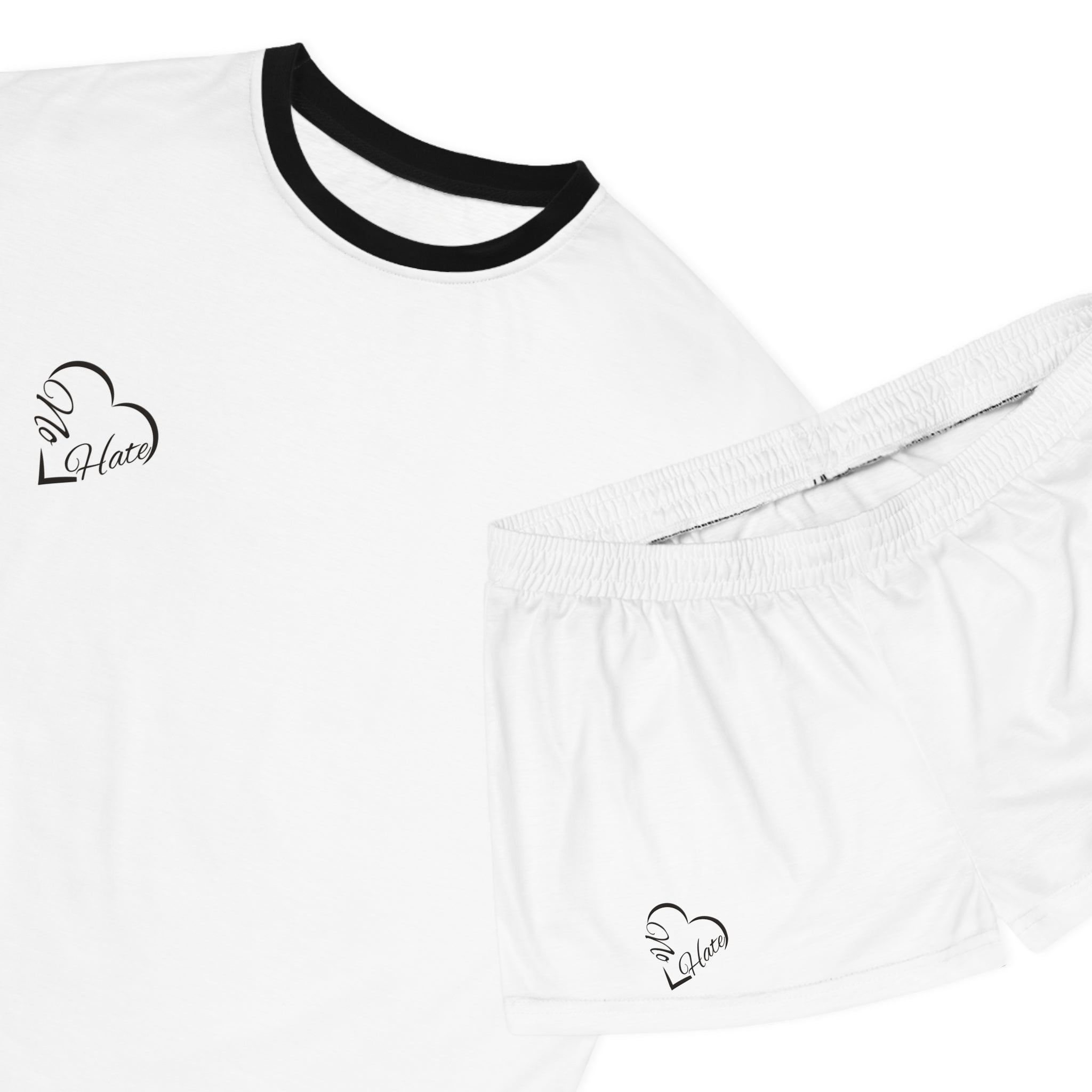 Women’s Pajama Short Set — Minimal Heart 'Love' Sleepwear