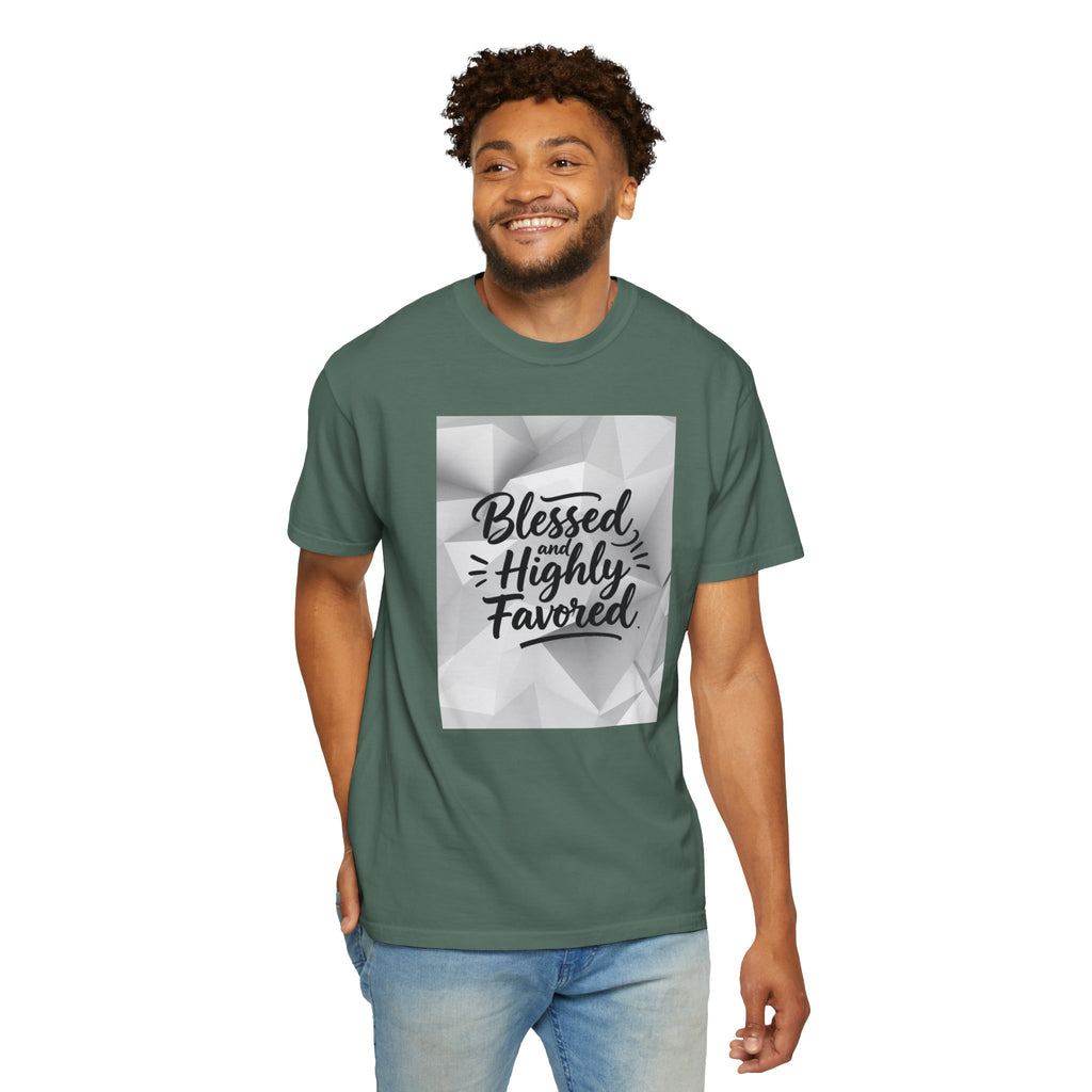 Blessed and Highly Favored T-Shirt — Faith Inspirational Graphic Tee