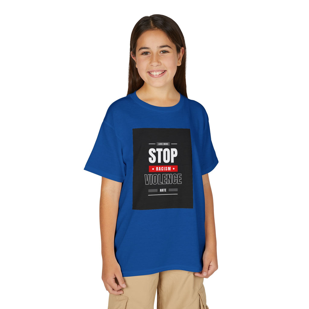 Youth T-Shirt — "Stop Racism Stop Violence" Graphic Tee