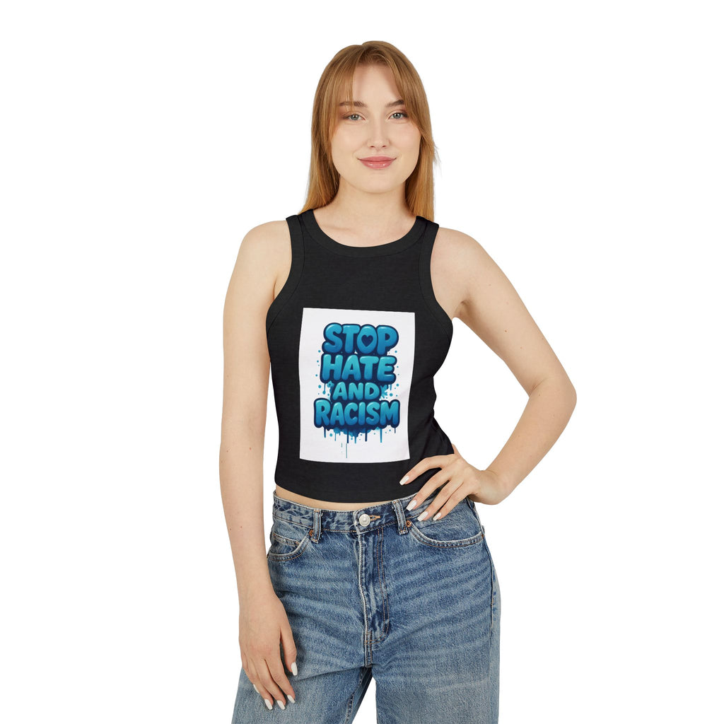 Stop Hate And Racism Racer Tank Top