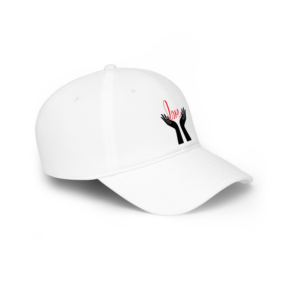 Prayer Hands Baseball Cap — Minimal Black Hands Embroidered Low Profile Hat