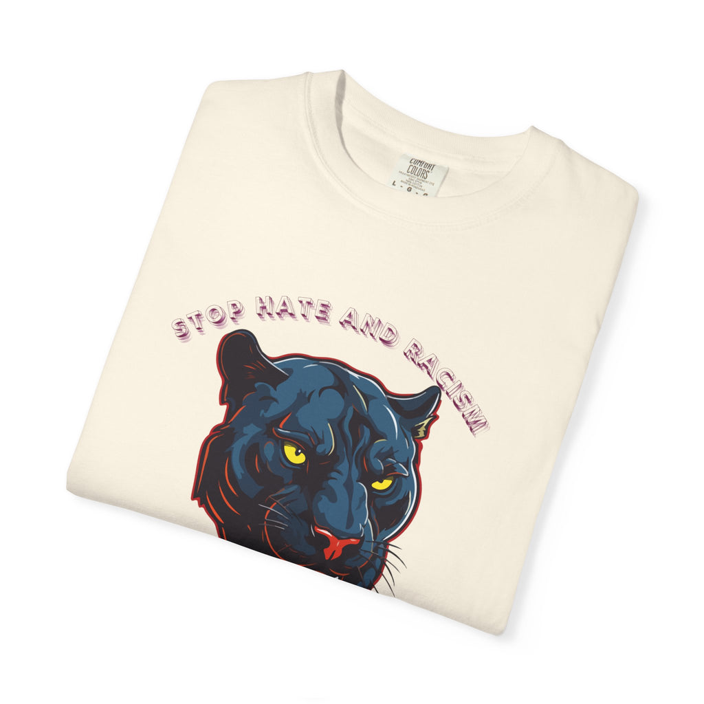 No Violence Panther T-Shirt — Graphic Animal Tee with 'No Violence' Text