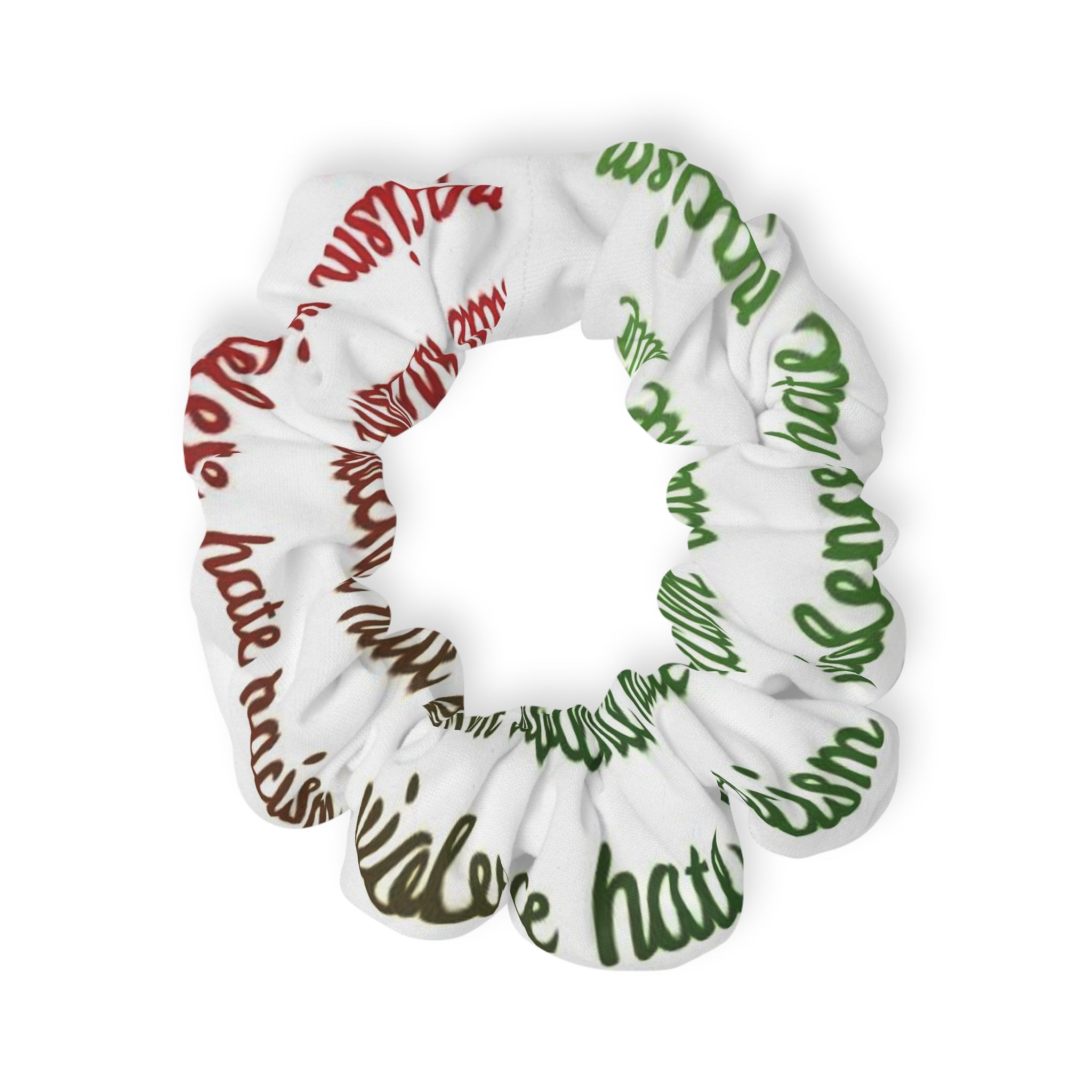 Holiday Tie-Dye Scrunchie — Red & Green Festive Hair Accessory