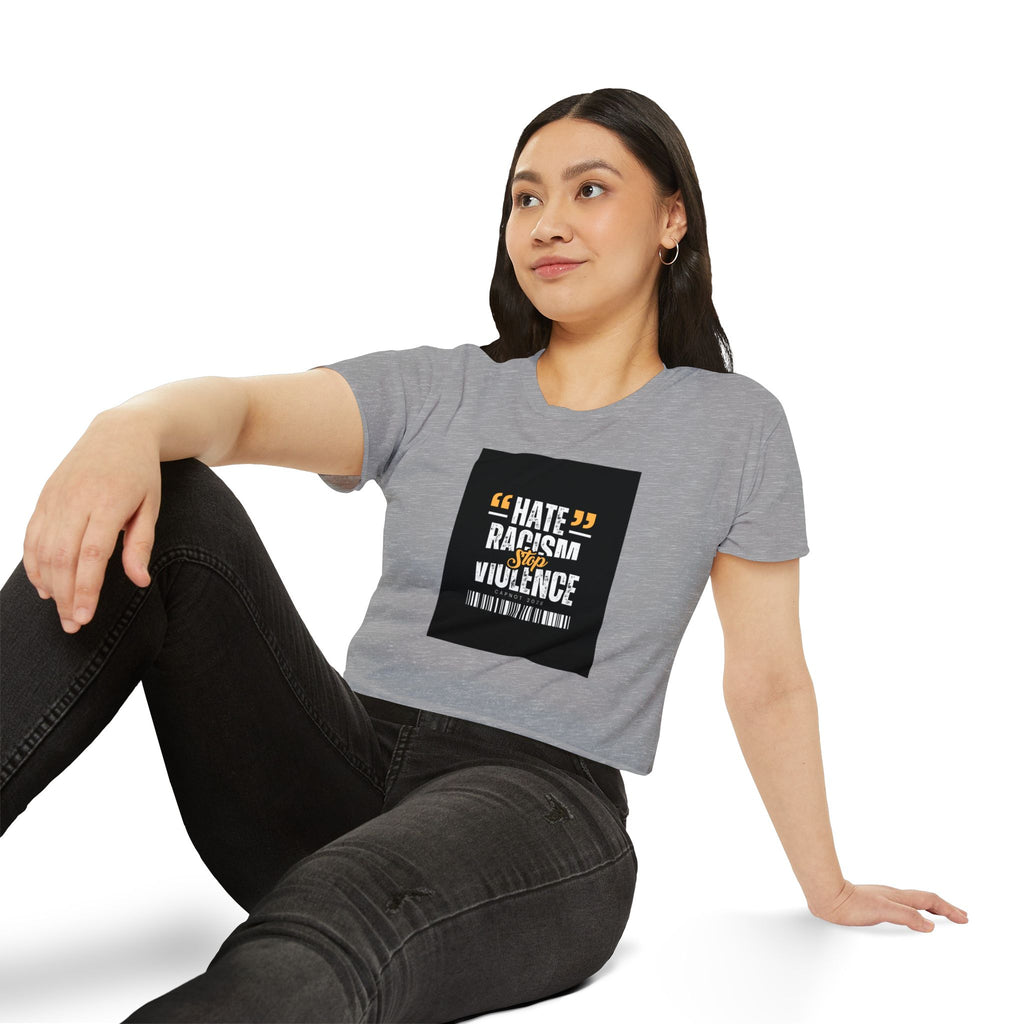 Festival Crop Top — "Hate Racism Stop Violence" Graphic Tee