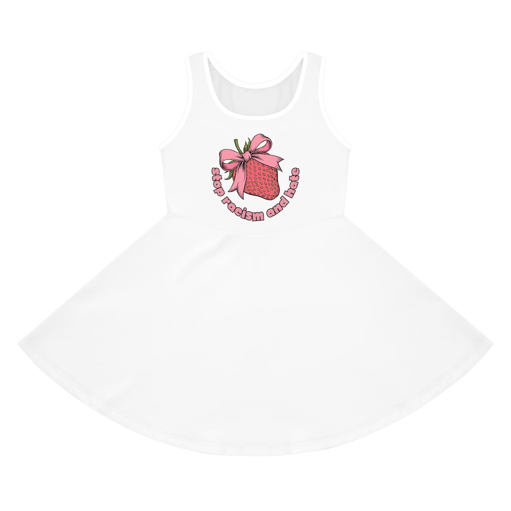 Girls' Strawberry Gift Sundress — "Love, Eat, Repeat" Graphic Dress