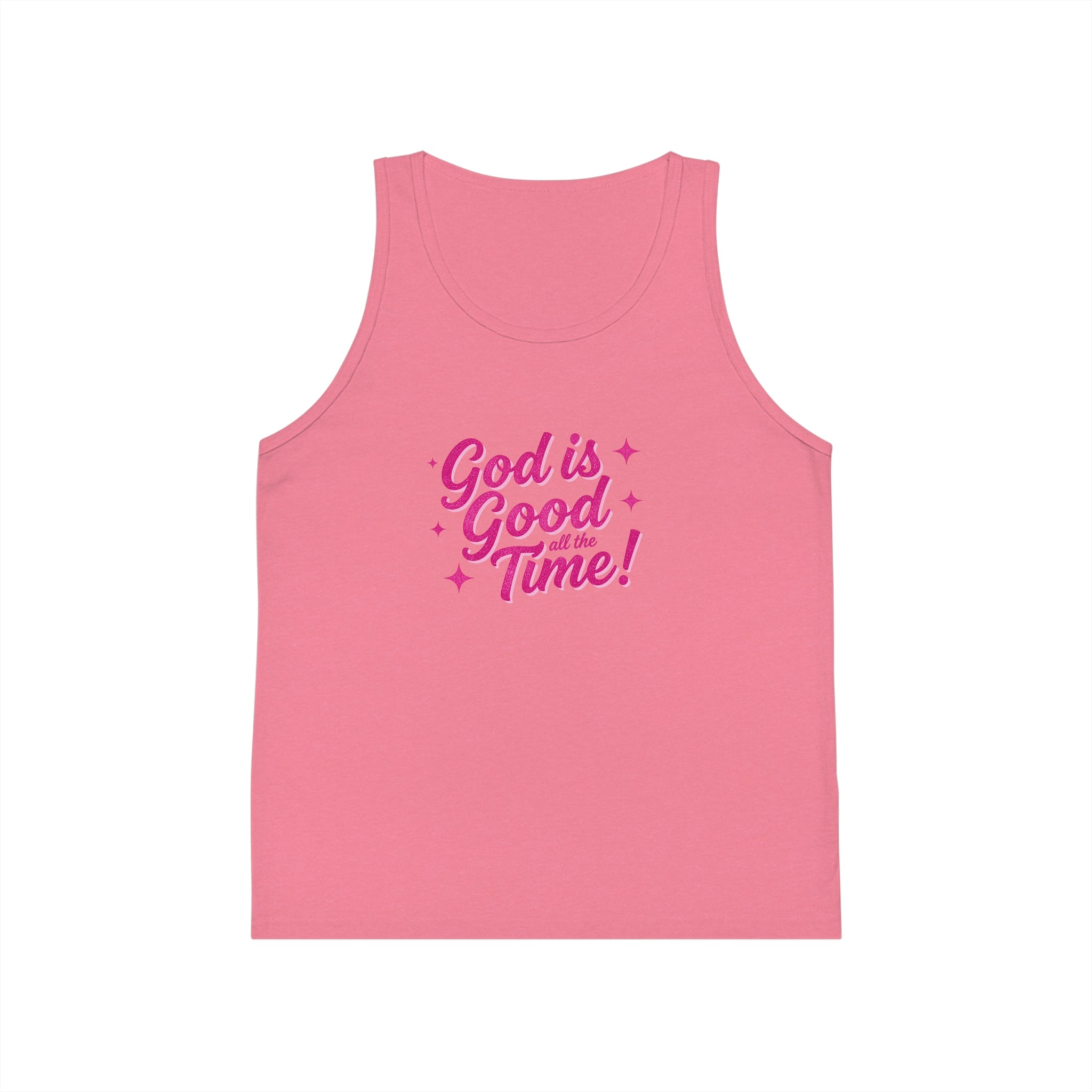 Kids Tank Top — "God Is Good All the Time!" Faith Graphic