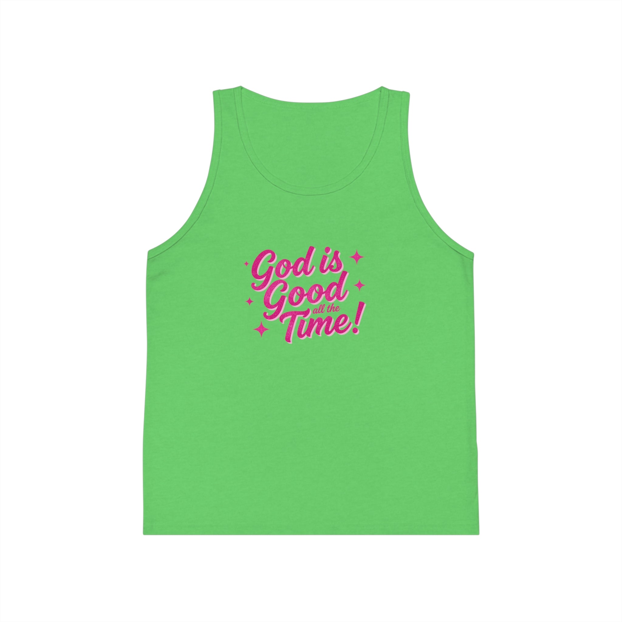 Kids Tank Top — "God Is Good All the Time!" Faith Graphic