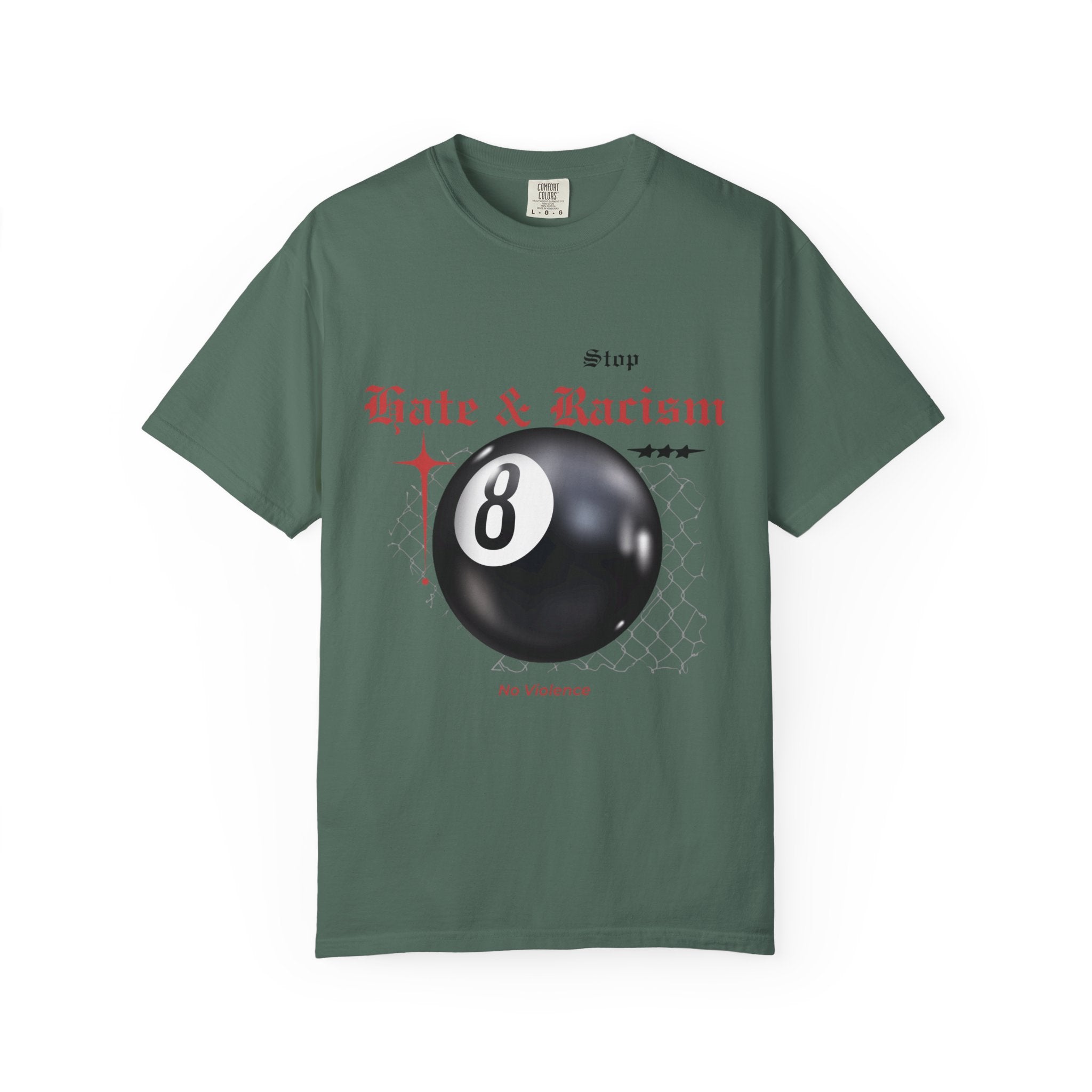 Anti-Racism 8-Ball T-Shirt — Stop Hate & Racism Graphic Tee