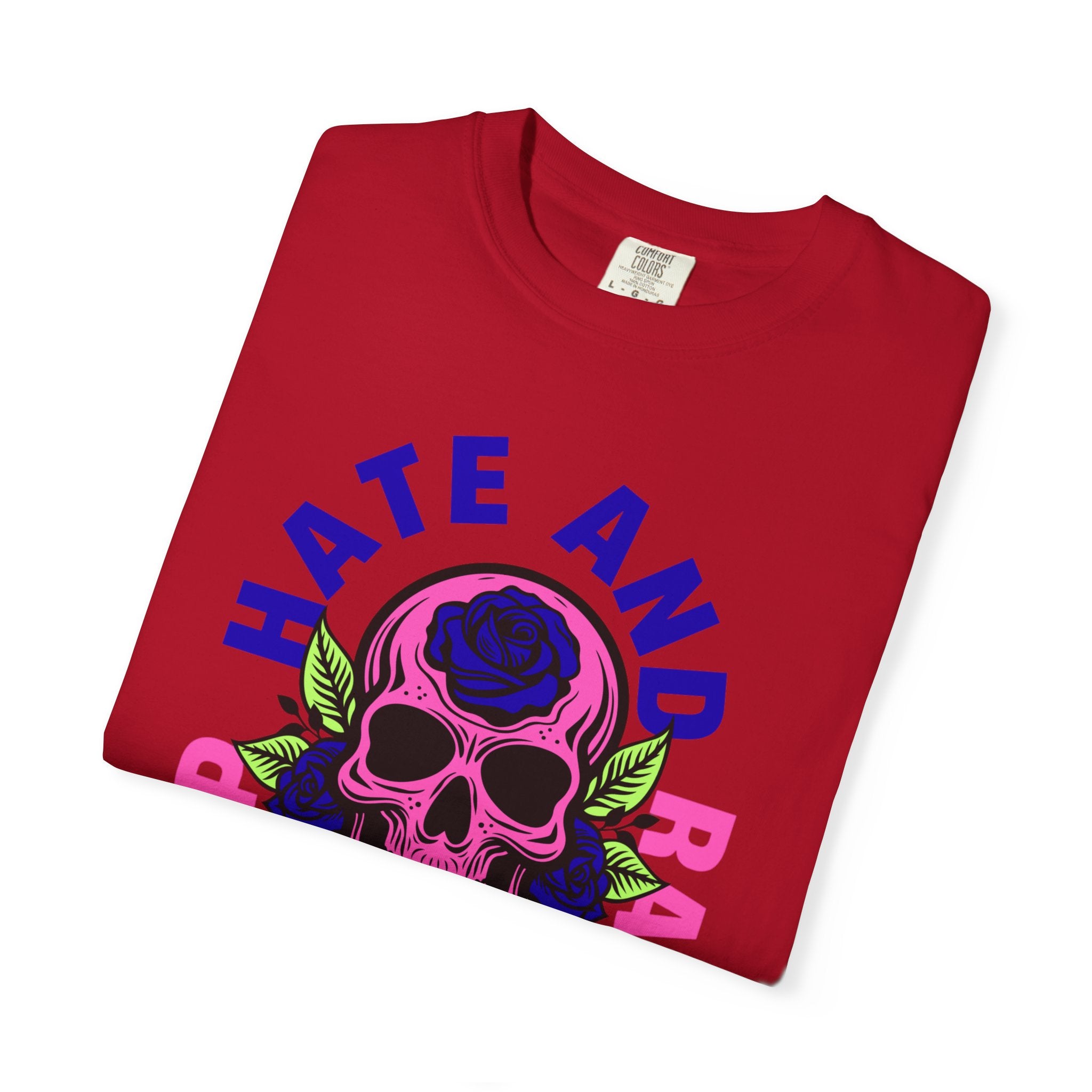 Stop Hate and Racism Skull T-Shirt — Anti-Racism Statement Tee