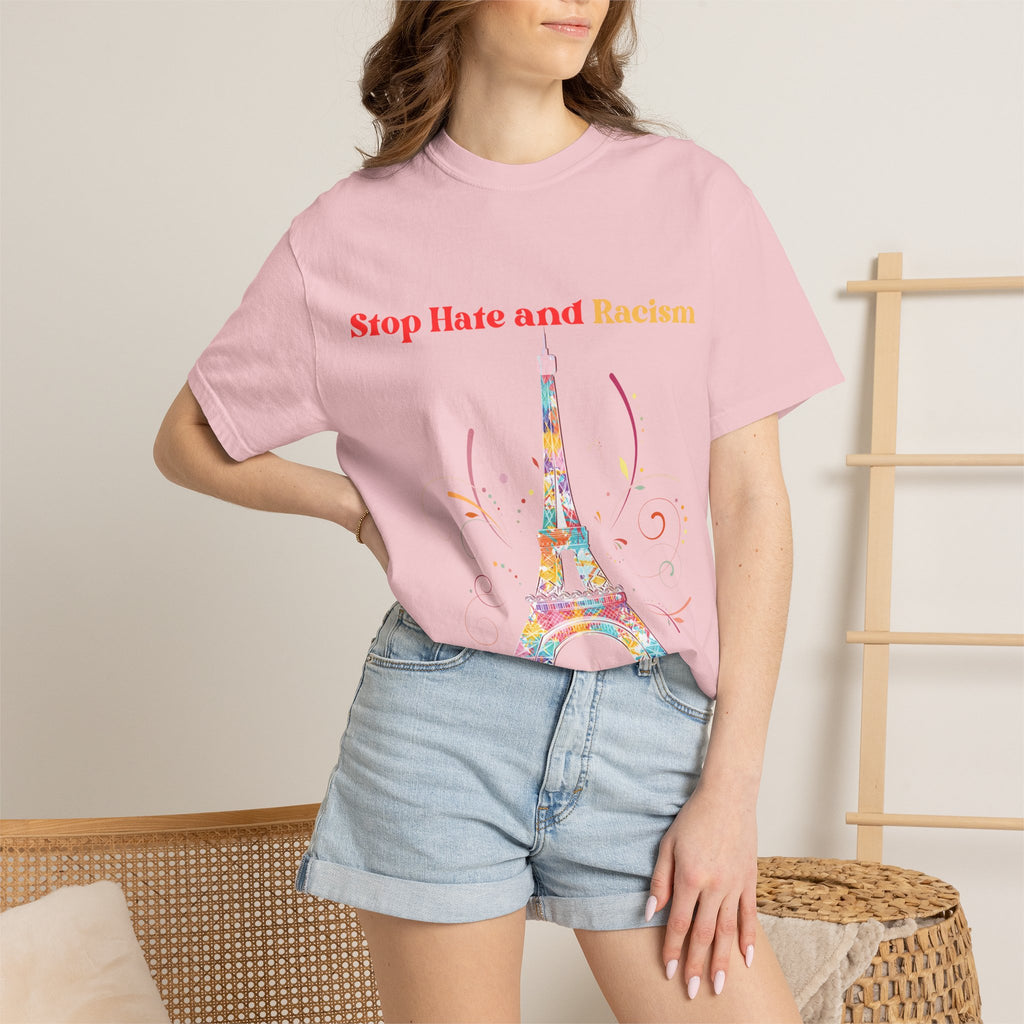 Stop Hate and Racism Eiffel Tower T-Shirt