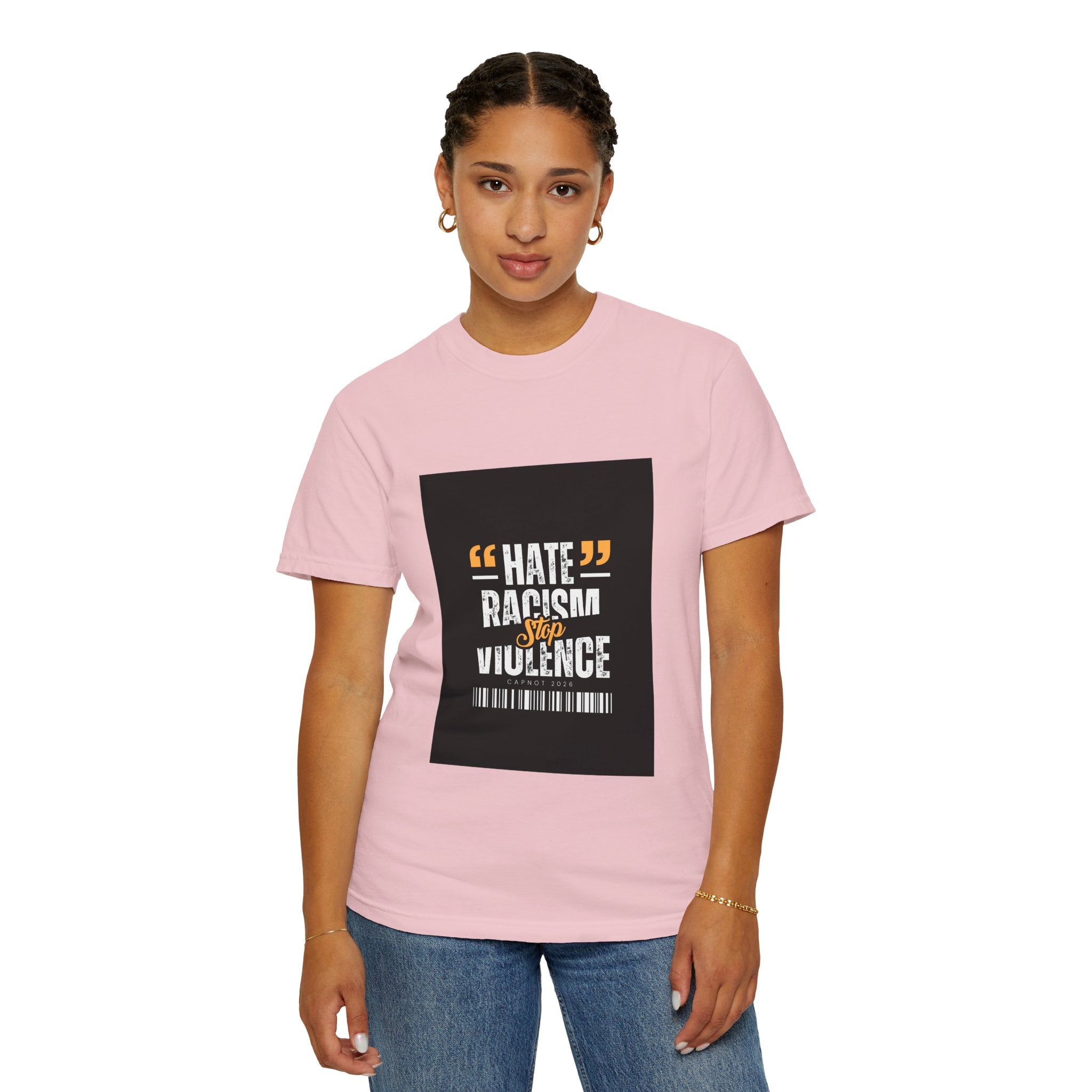 Anti-Racism T-Shirt — "Hate Racism Stop Violence" Graphic Tee