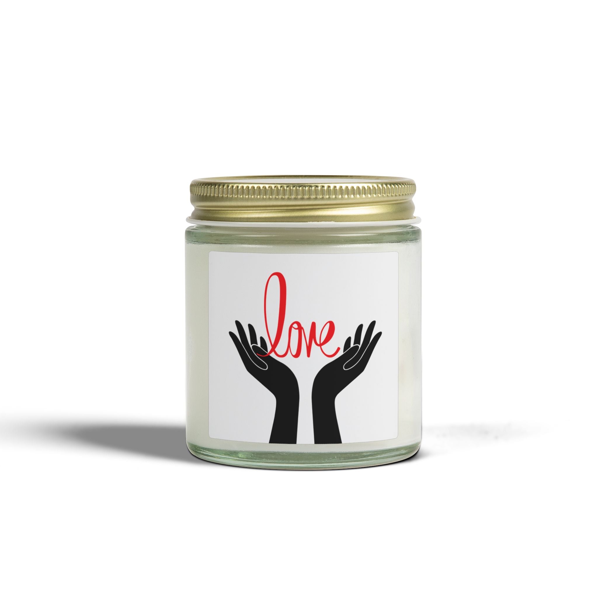 Coconut Apricot Scented Candle — 'Love' Hands Jar (4oz & 9oz)