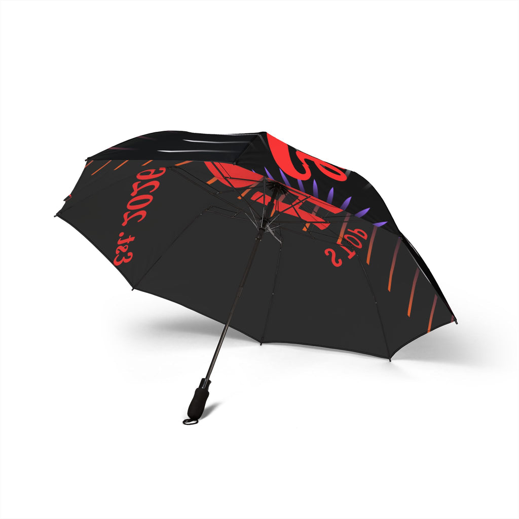 Foldable Umbrella — "Stop Hate" Red Heart Design, Compact Semi‑Automatic Rain Umbrella