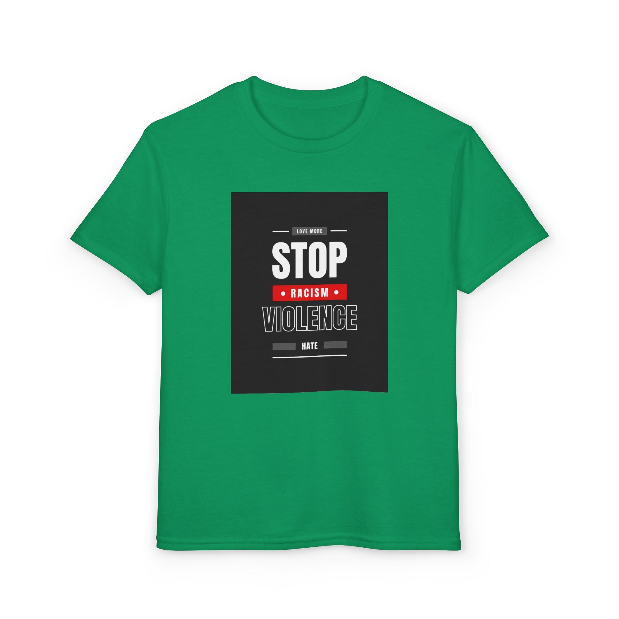 Youth T-Shirt — "Stop Racism Stop Violence" Graphic Tee