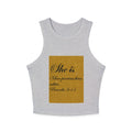 Women's Racer Tank Top — "She is More Precious than Rubies" Proverbs 3:15 Scripture Tank